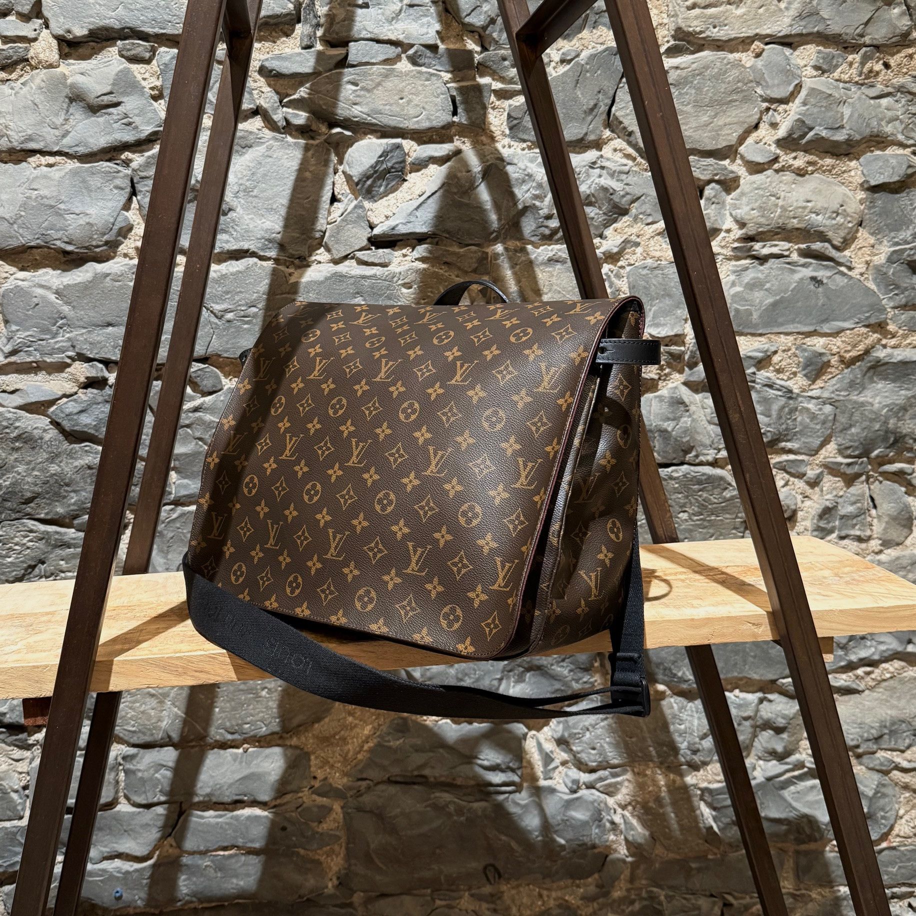 Louis Vuitton Macassar Monogram Drake Messenger Bag in Brown, Men's