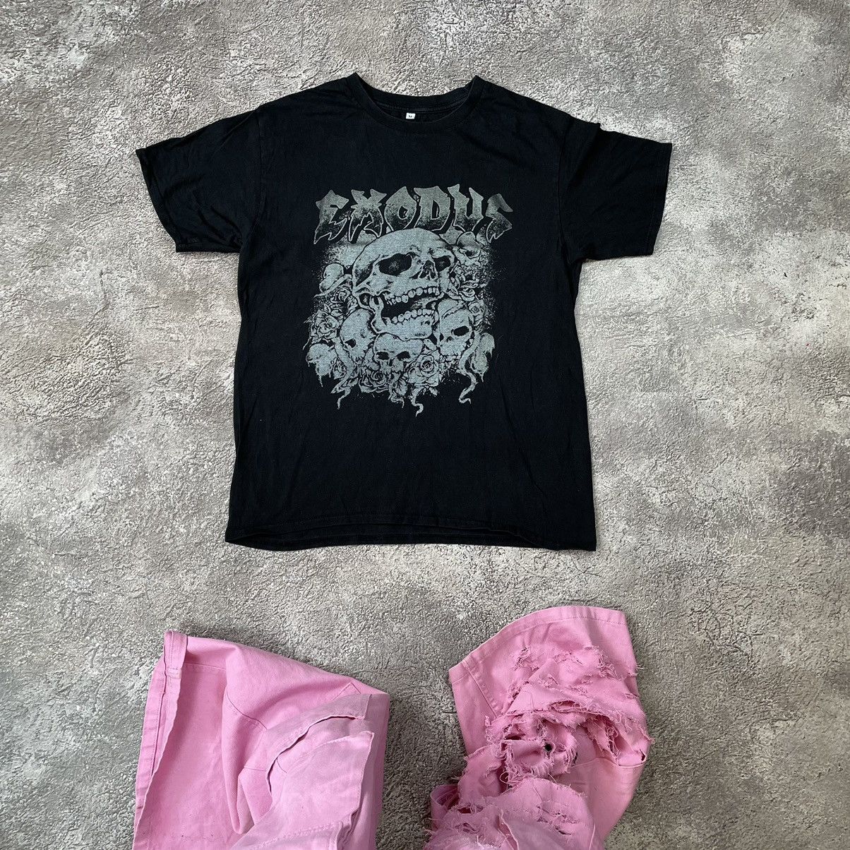 Vintage Vintage 00s Exodus Horror Graphic Tee Grunge Dark Tapered M Size US M / EU 48-50 / 2 - 1 Thumbnail