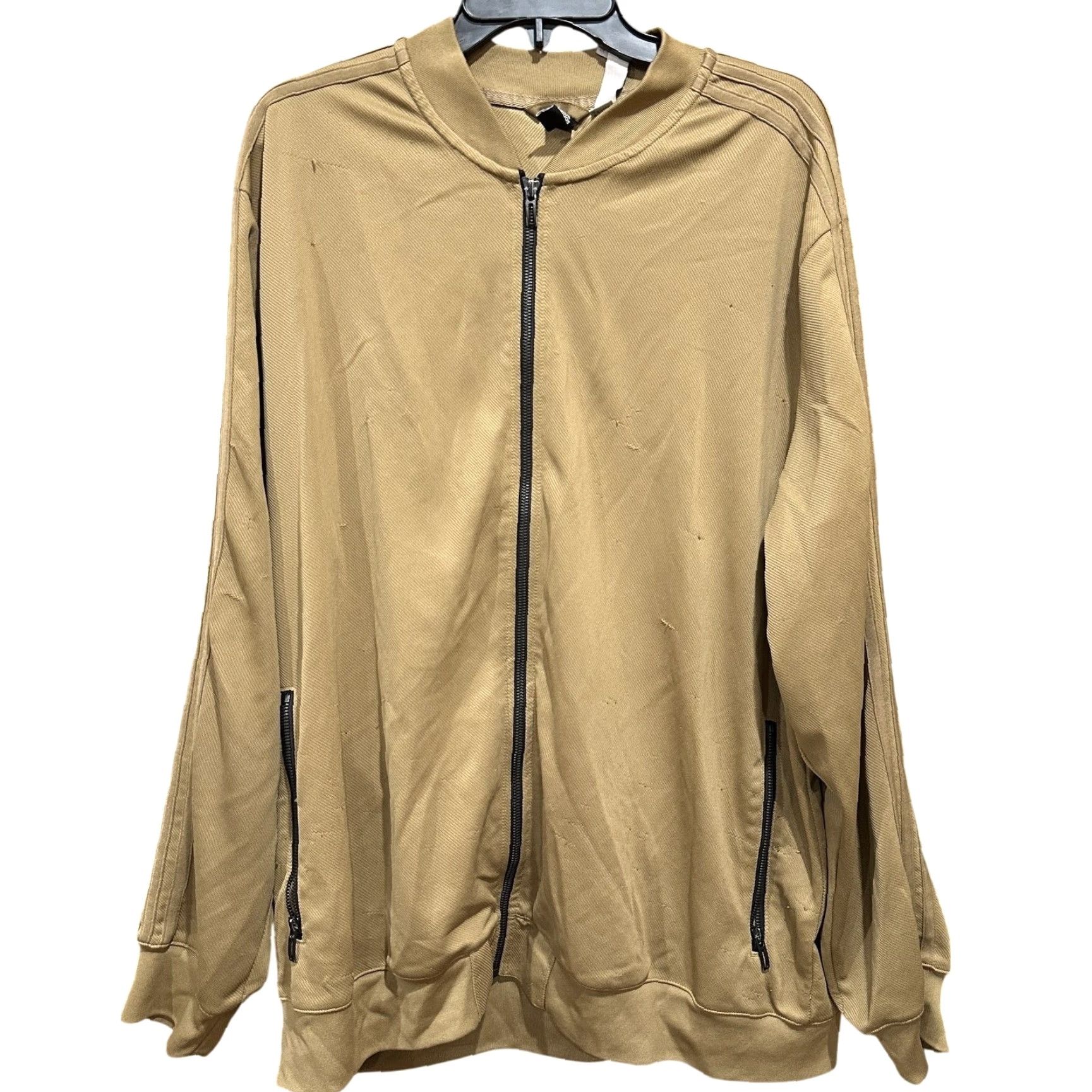 Adidas Adidas Track Jacket Men 2XL Tan Beige Full Zip Classic Spell Out Retro SNAGS Size US XXL / EU 58 / 5 - 2 Thumbnail