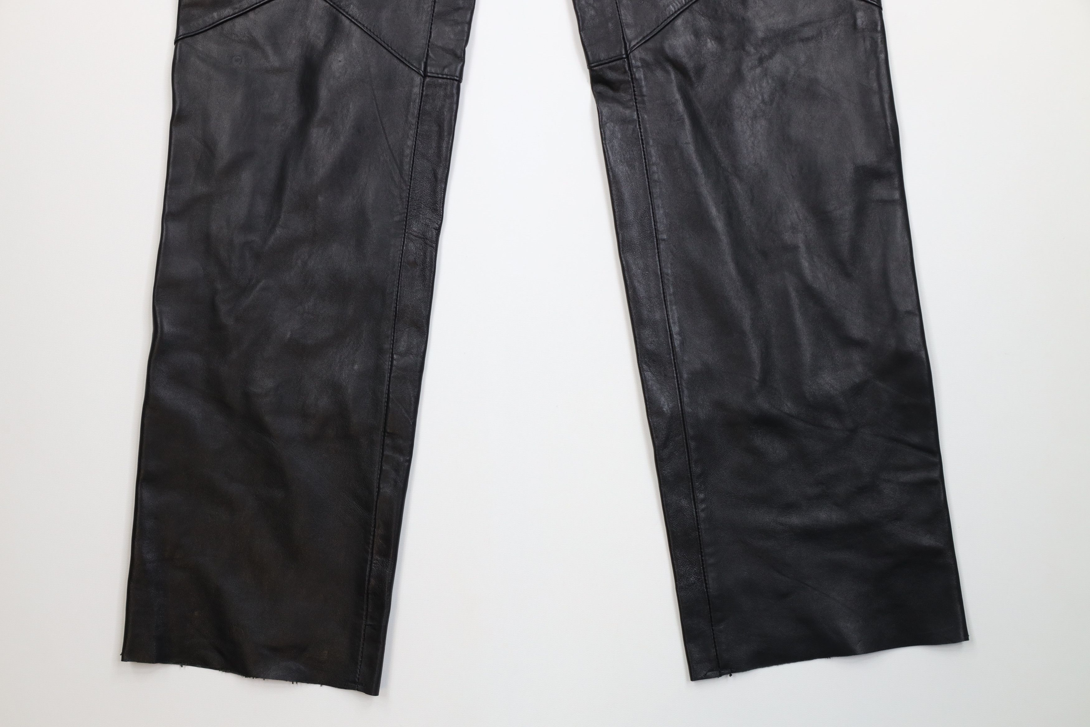 Vintage Vintage 90s Streetwear Soft Leather Straight Leg Pants Size US 30 / EU 46 - 4 Thumbnail