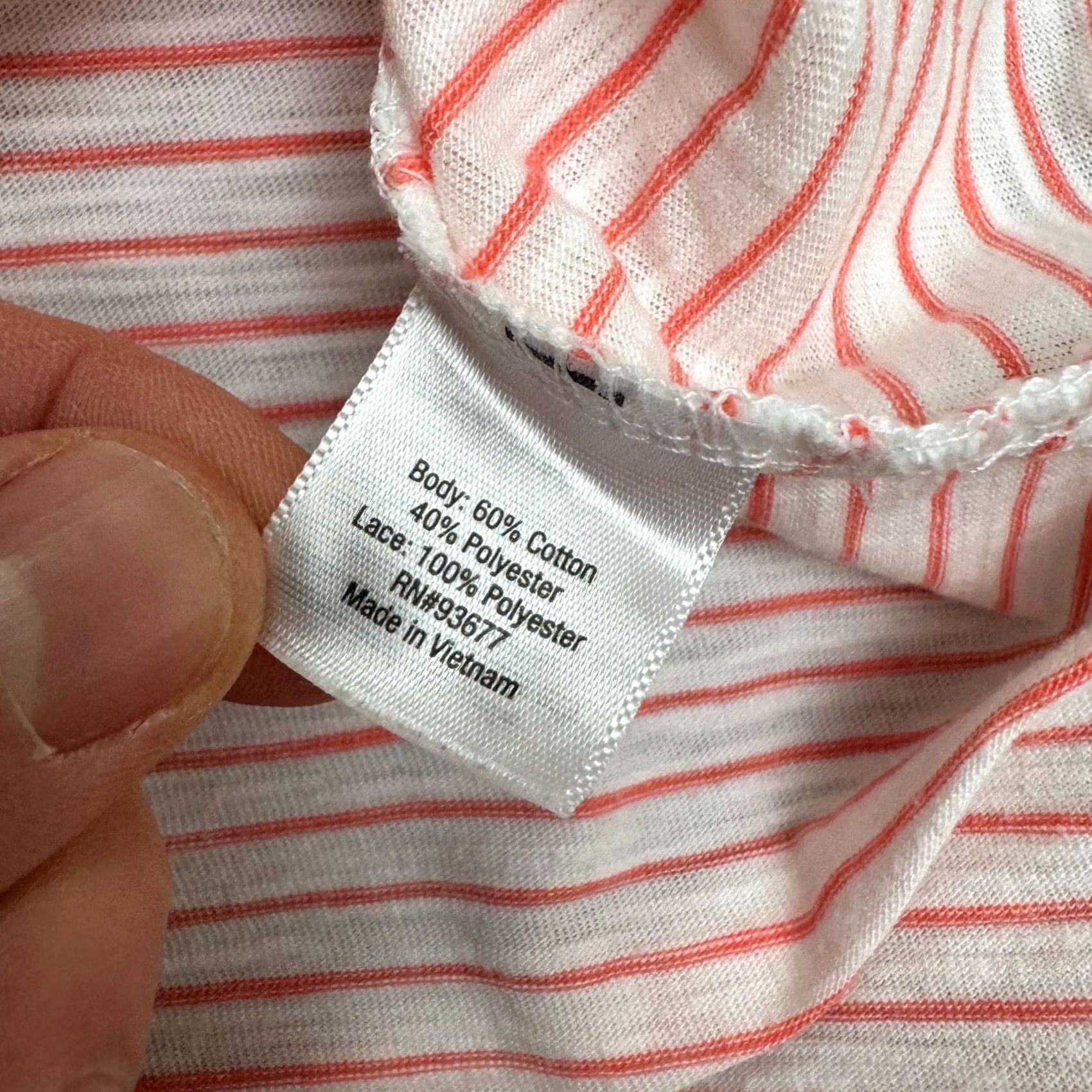 Vintage St. John's Bay Blouse Womens XL Orange Striped Crochet Embroidered Knit Round Neck Short Sleeve Size XL / US 12-14 / IT 48-50 - 7 Thumbnail
