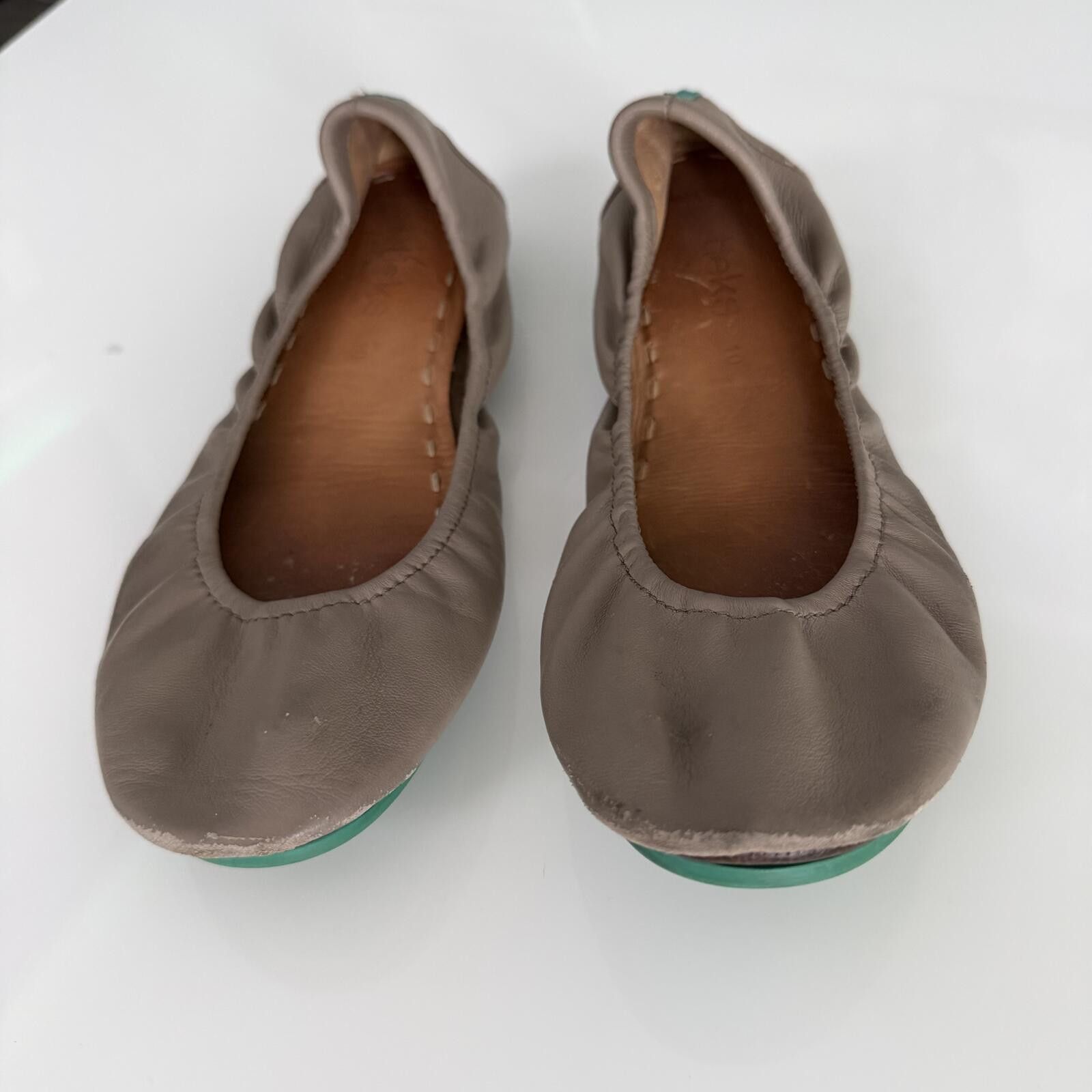 Andrew's Ties Tieks Taupe Leather Ballet Flats Size 10 Size US 10 / IT 40 - 2 Thumbnail