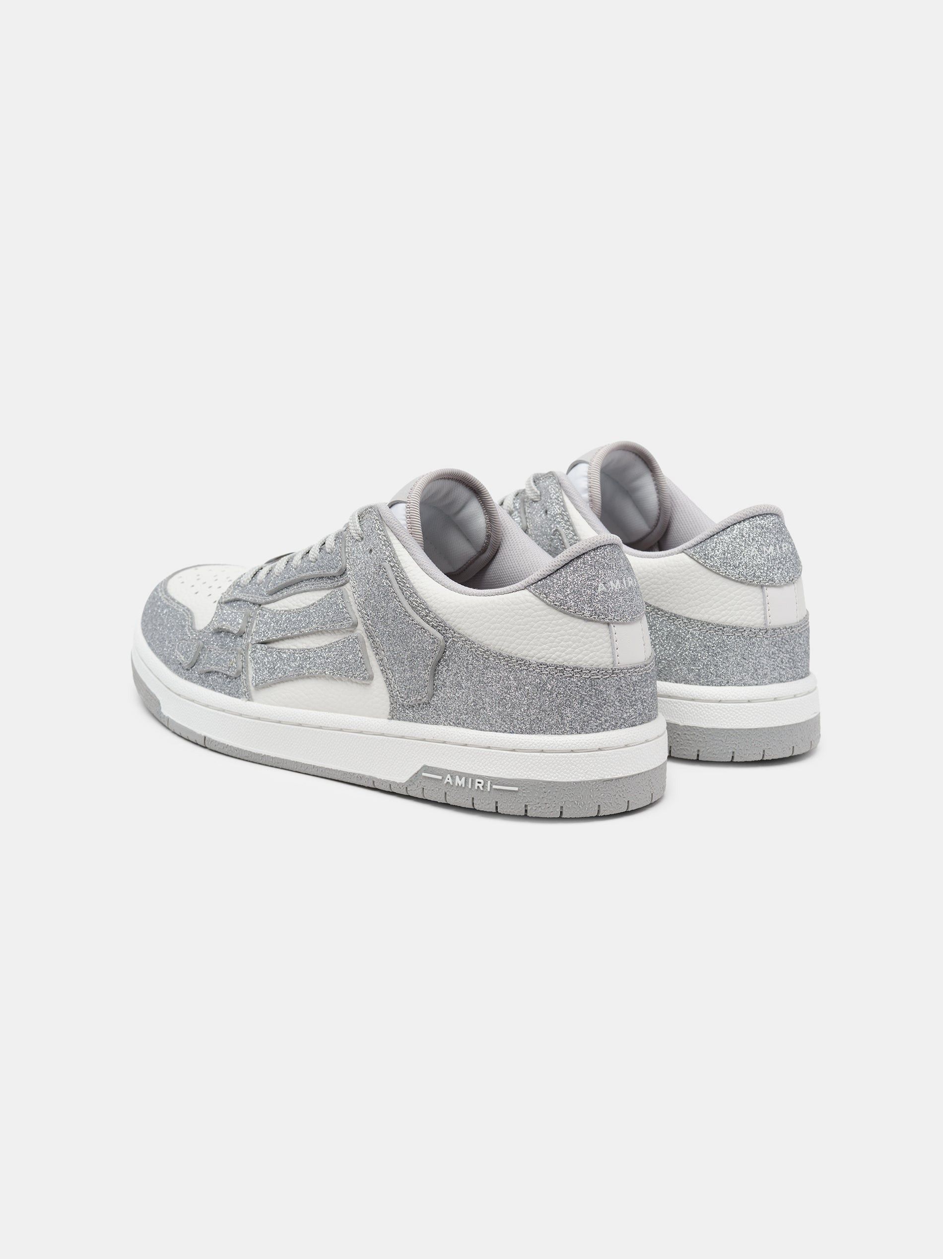Amiri oc11z0525 Shimmer Skelton Low-Top Sneakers in Silver/White Size US 9 / EU 42 - 4 Thumbnail