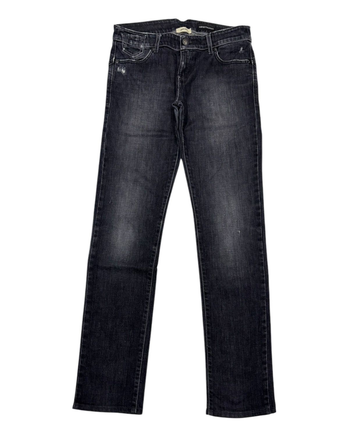 Armani × Emporio Armani × Giorgio Armani Vintage Emporio Armani Black Distressed Skinny Jeans Size 30" / US 8 / IT 44 - 1 Thumbnail