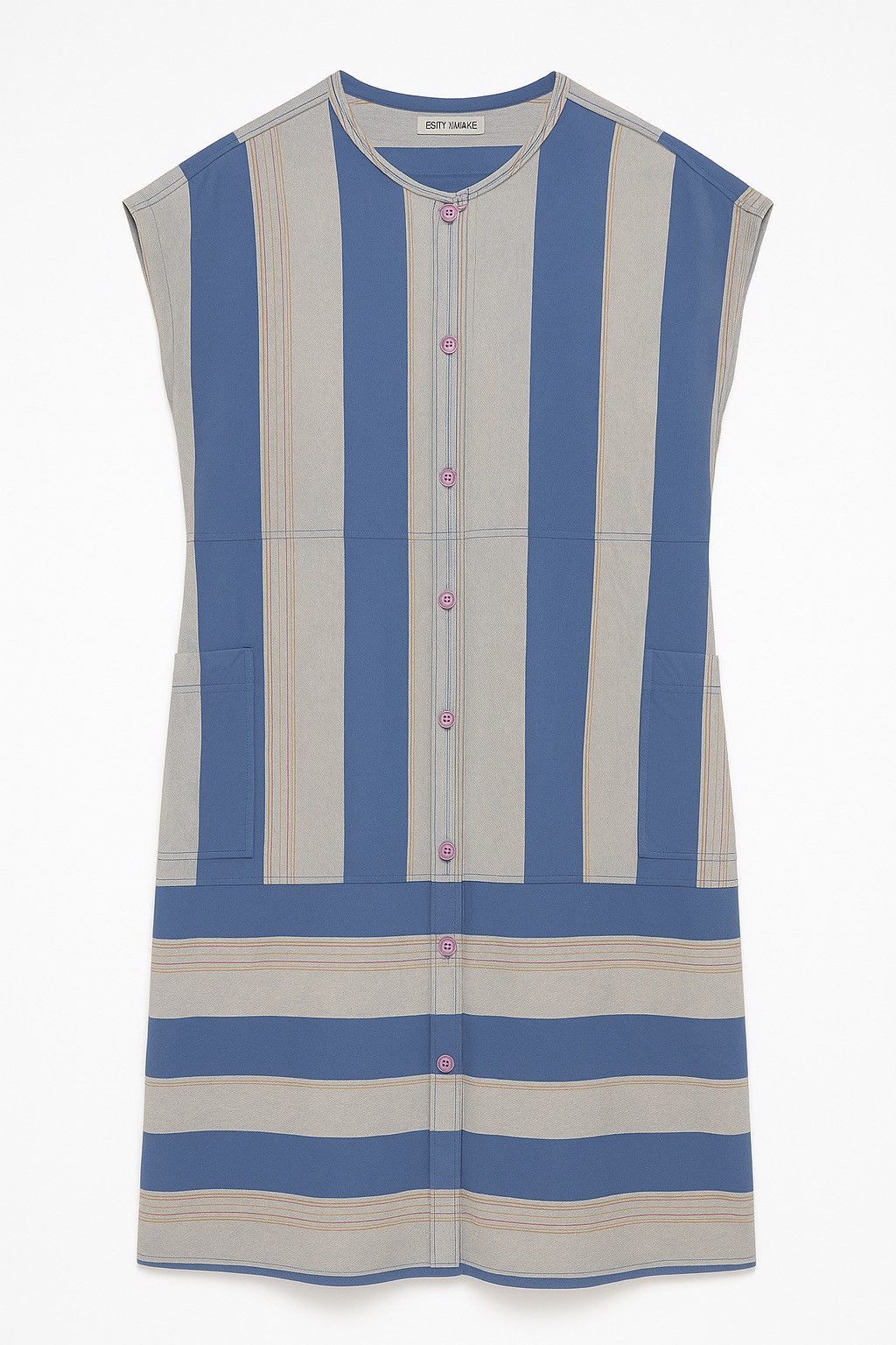 Issey Miyake Vintage Issey Miyake Striped Cotton Apron Dress Japan Size L / US 10 / IT 46 - 1 Thumbnail