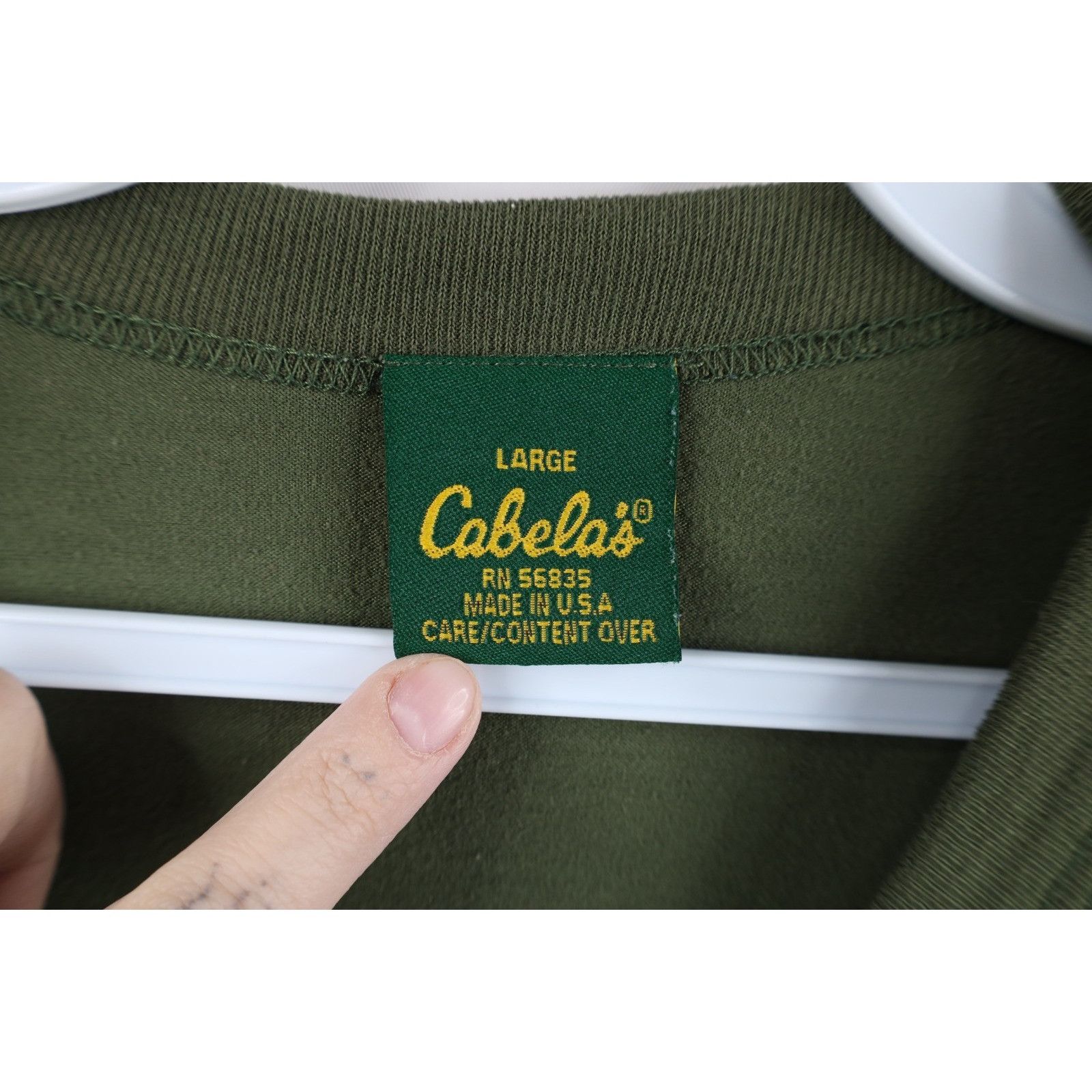 Cabelas Vintage 90s Cabelas Distressed Blank Knit T-Shirt Size US L / EU 52-54 / 3 - 7 Thumbnail