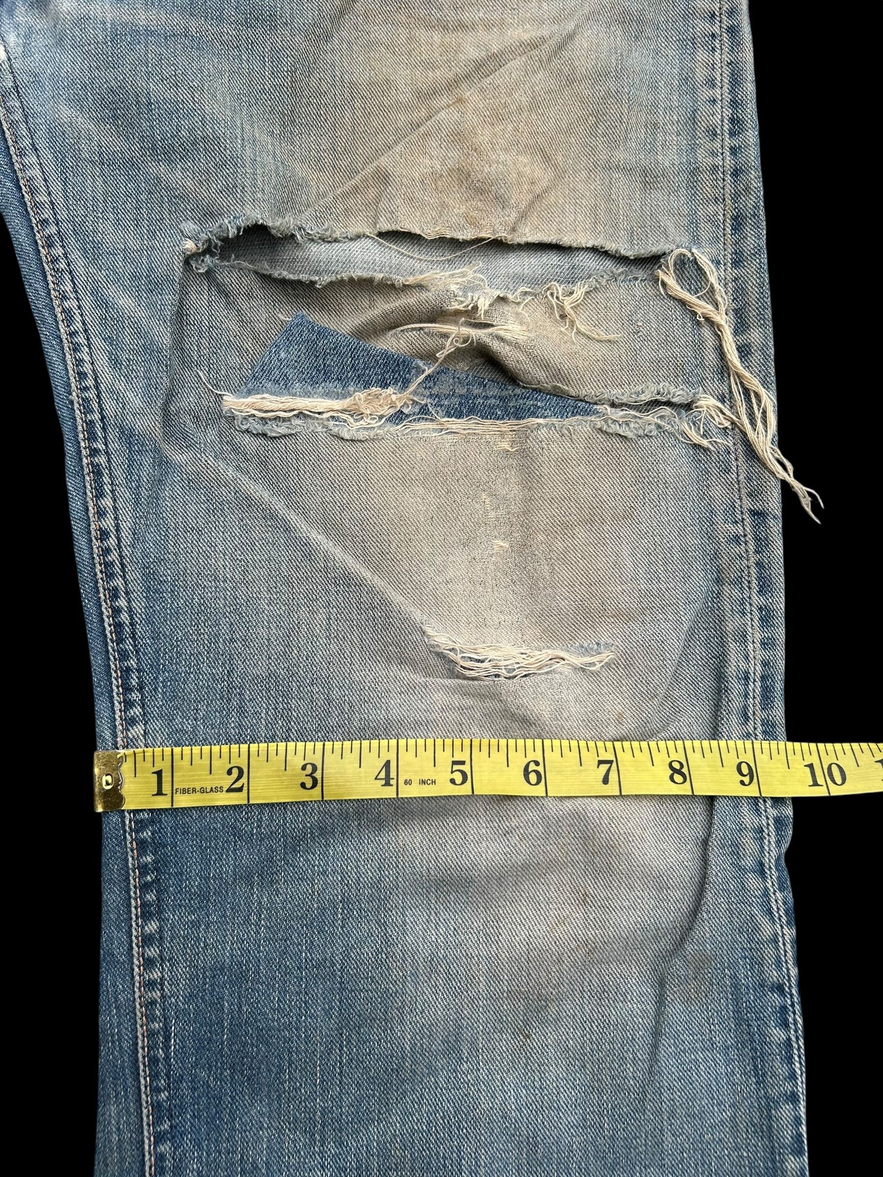 Kapital × Lee × Vintage Thrashed Vintage Lee Riders Selvedge Denim Jeans Size US 35 - 25 Thumbnail