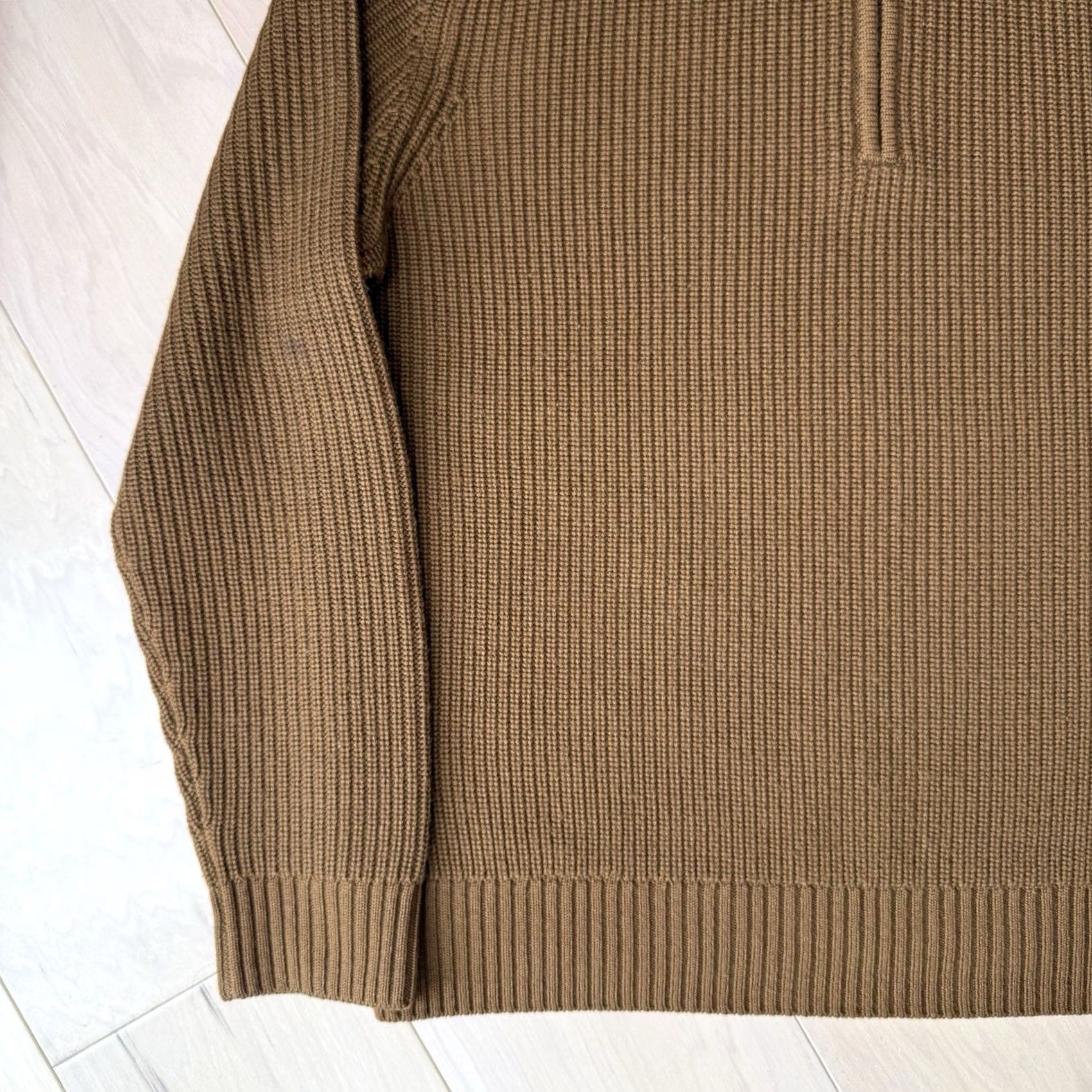 Todd Snyder Todd Snyder Merino Wool Sweater XL Camel Brown 1/4 Zip Mock Neck New York Mens Pullover Solid Knit Cap Size US XL / EU 56 / 4 - 5 Thumbnail