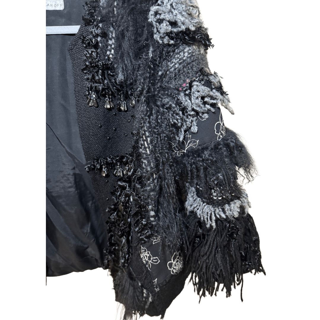 Zara Zaharoff Women's Jacket with Fur Stripes and embellishments Size L / US 10 / IT 46 - 3 Thumbnail