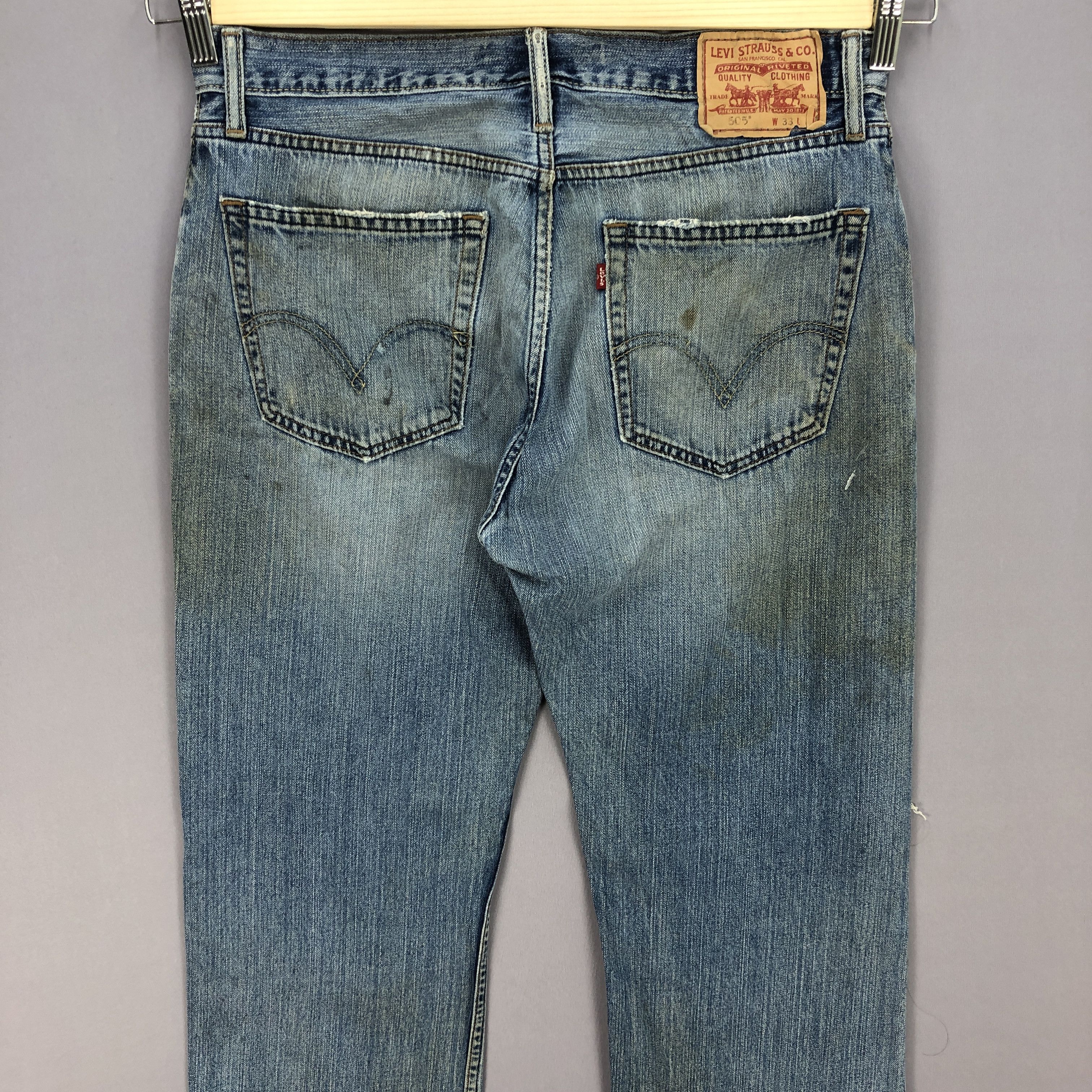Levi's Vintage Distressed Levis 505 Jeans Levi's Faded Dirty Denim Size US 32 / EU 48 - 4 Thumbnail
