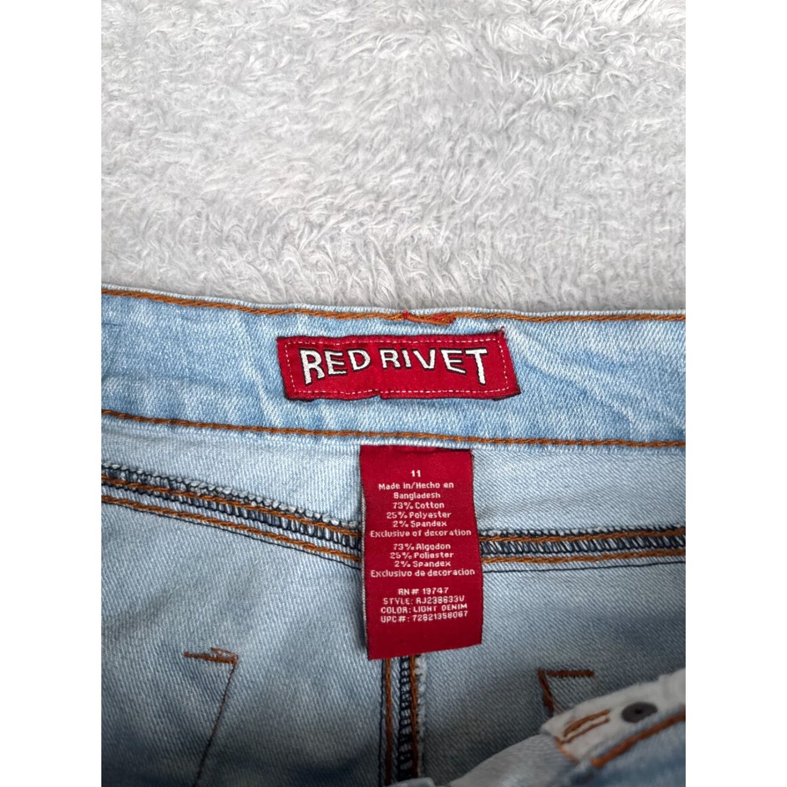 Vintage Red Rivet Jeans Women Capri Denim Blue 30x20 Low Rise 11 Regular Cotton Blend 5-Pocket Pockets Distressed Vintage No Size 32" / US 10 / IT 46 - 6 Thumbnail