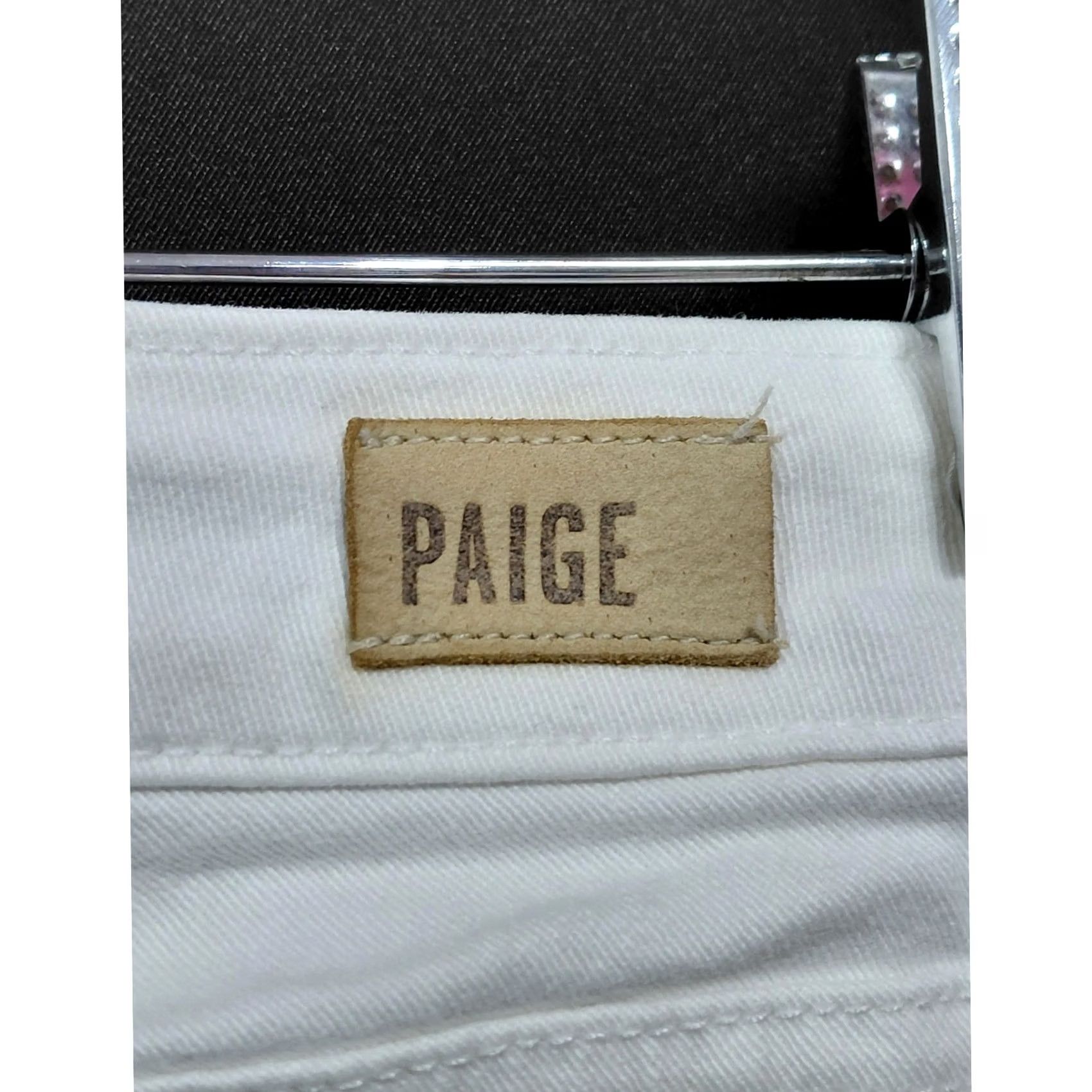 Paige PAIGE Verdugo Crop Jeans White Slim Women 27 Solid Denim Cotton Blend Stretch Skinny Color White 27 Womens Size 27" / US 4 / IT 40 - 5 Thumbnail