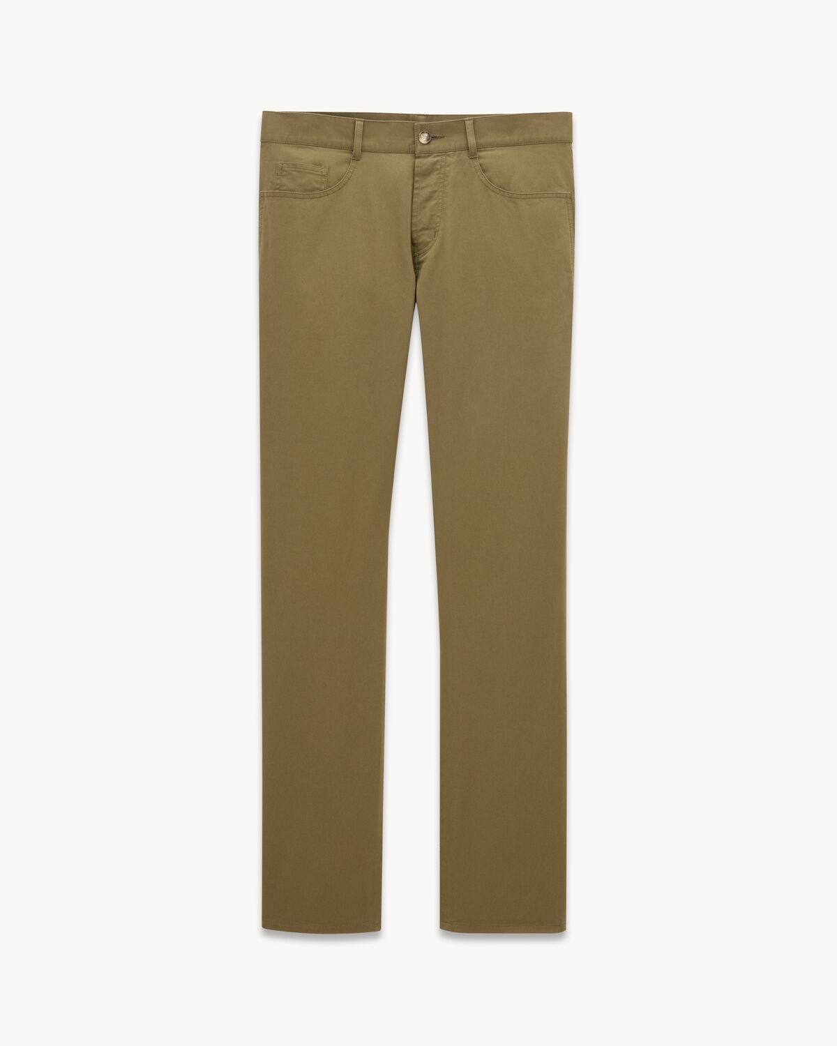 Saint Laurent Paris oc11z0126 795384 Relaxed Slim Pants in Cotton in Khaki Green Size US 32 / EU 48 - 1 Thumbnail