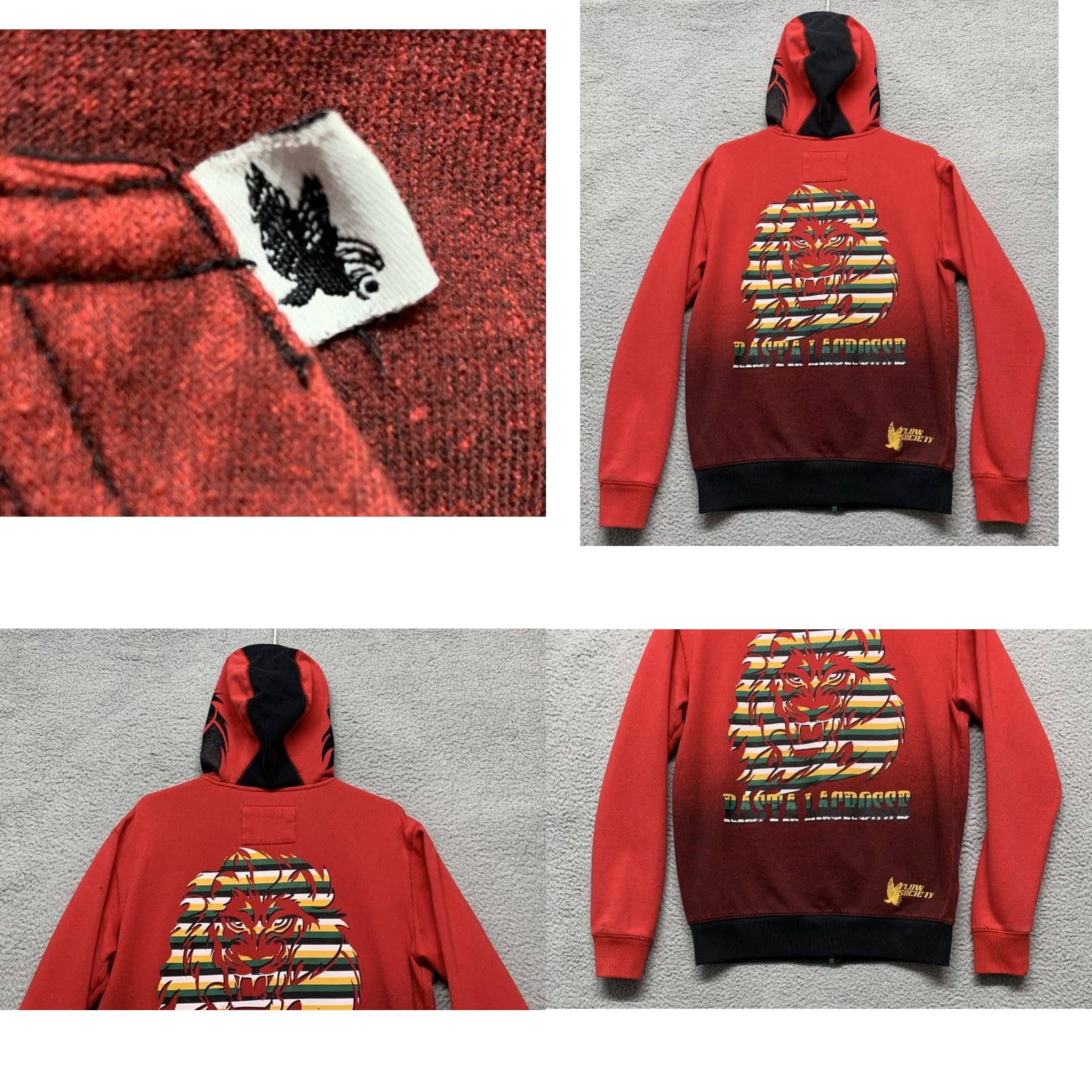 Vintage Flow Society Lacrosse Jacket Women’s Small Full Zip Hooded Pockets Red Size S / US 4 / IT 40 - 8 Thumbnail