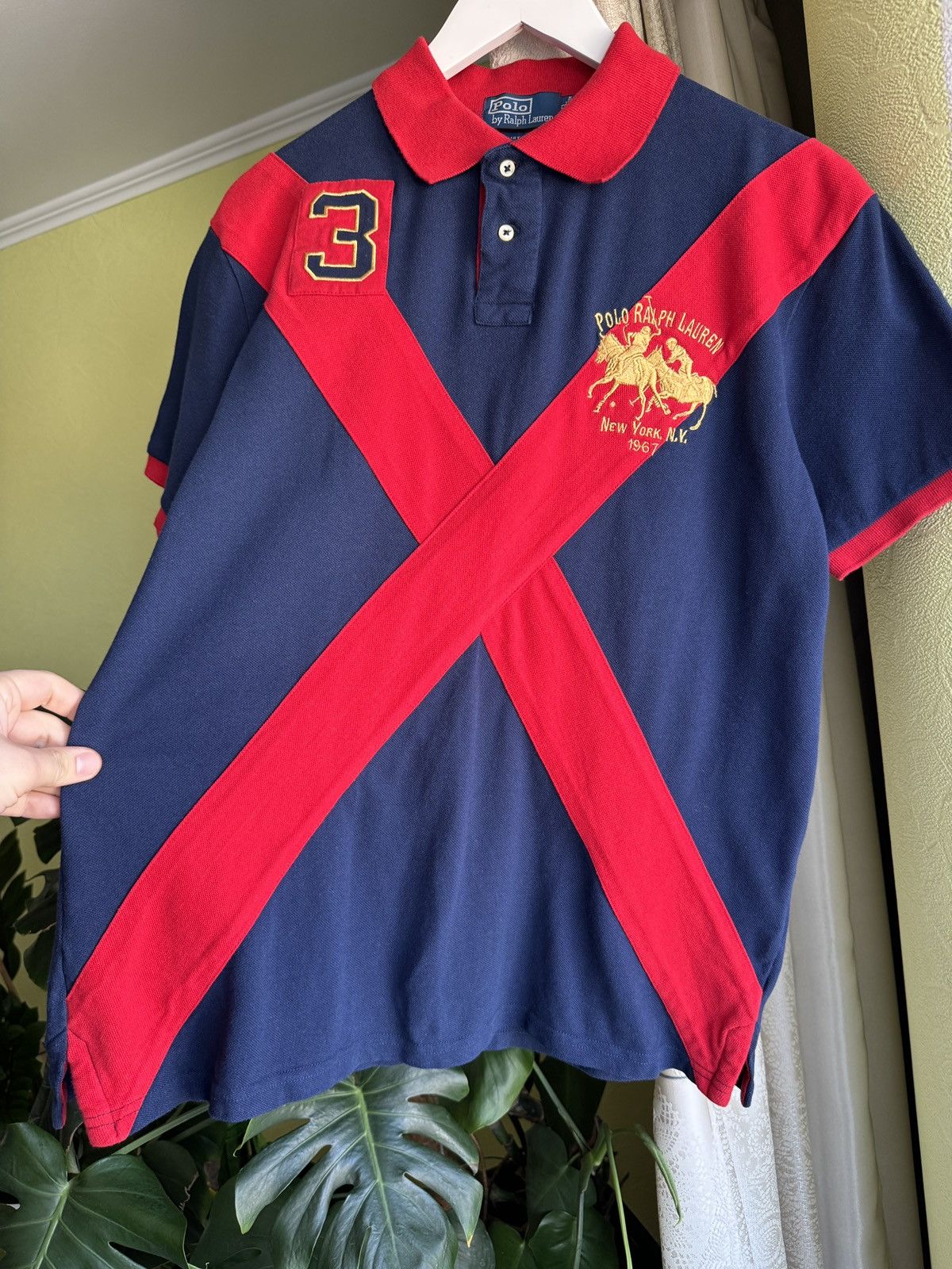Polo Ralph Lauren Vintage Polo Ralph Lauren New York Number 3 Logo Polo Shirt Size US XL / EU 56 / 4 - 4 Thumbnail