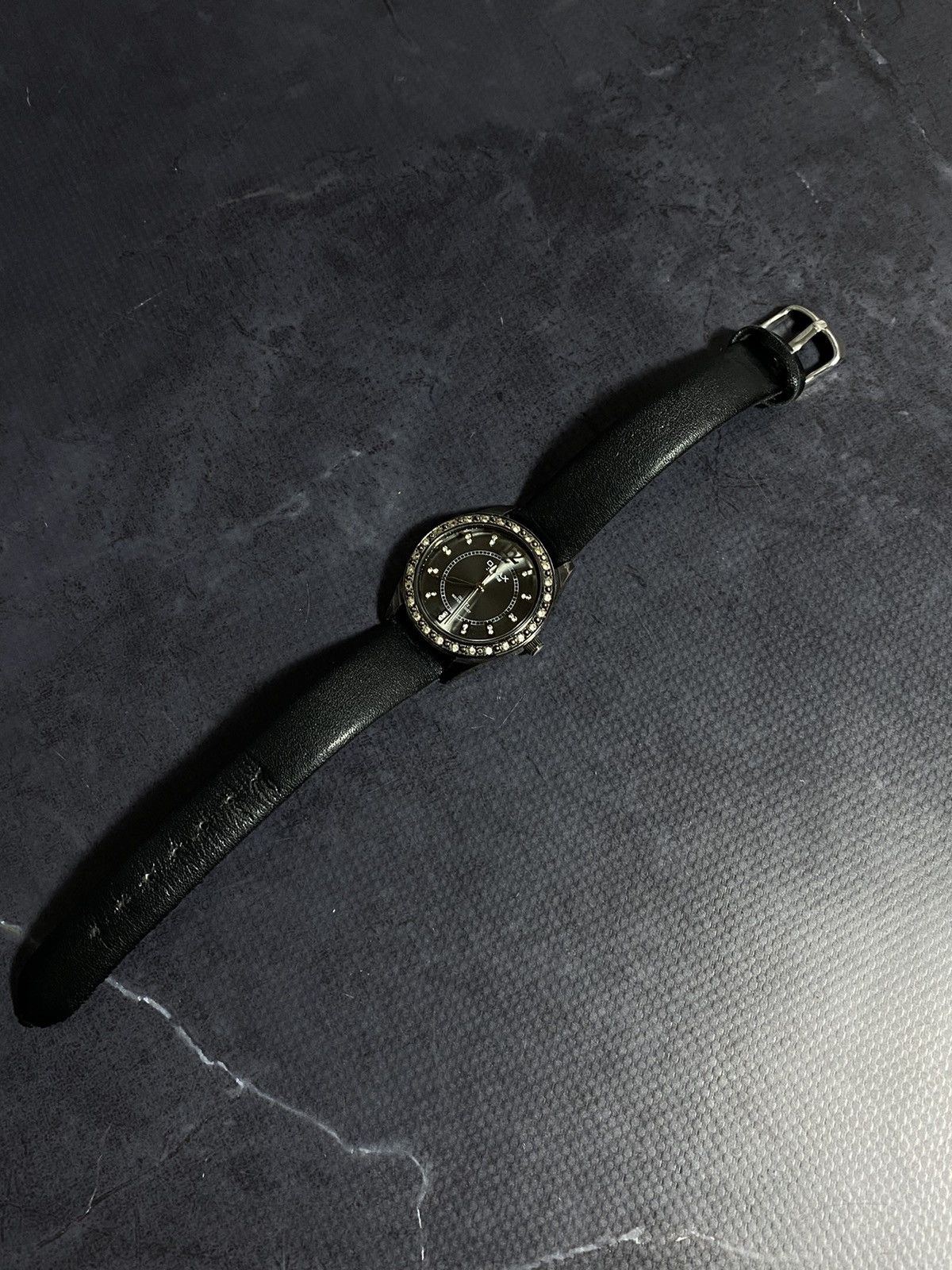 Vintage Omax Quartz Watch Japan Movement Black Dial Crystals Size ONE SIZE - 14 Thumbnail