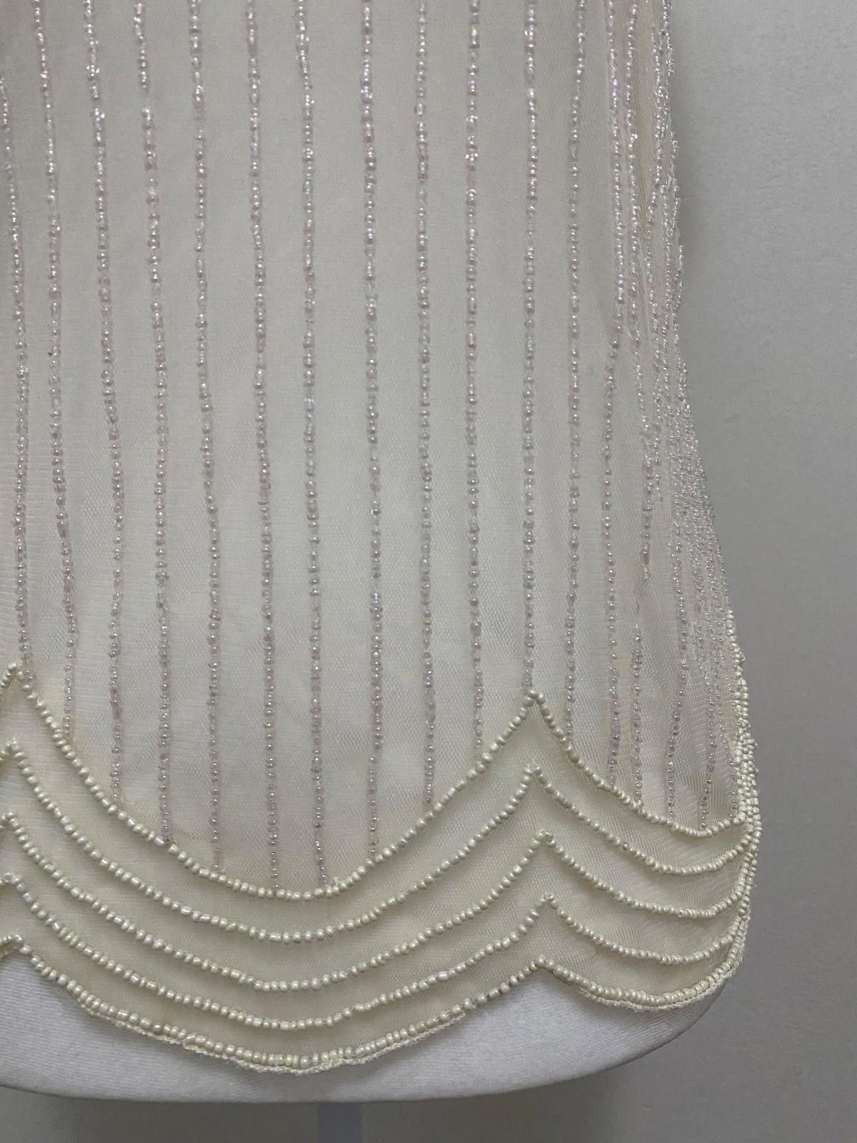 Tincati TFNC LONDON Sheer Beaded Blouse in Cream (SMALL) Size S / US 4 / IT 40 - 7 Thumbnail