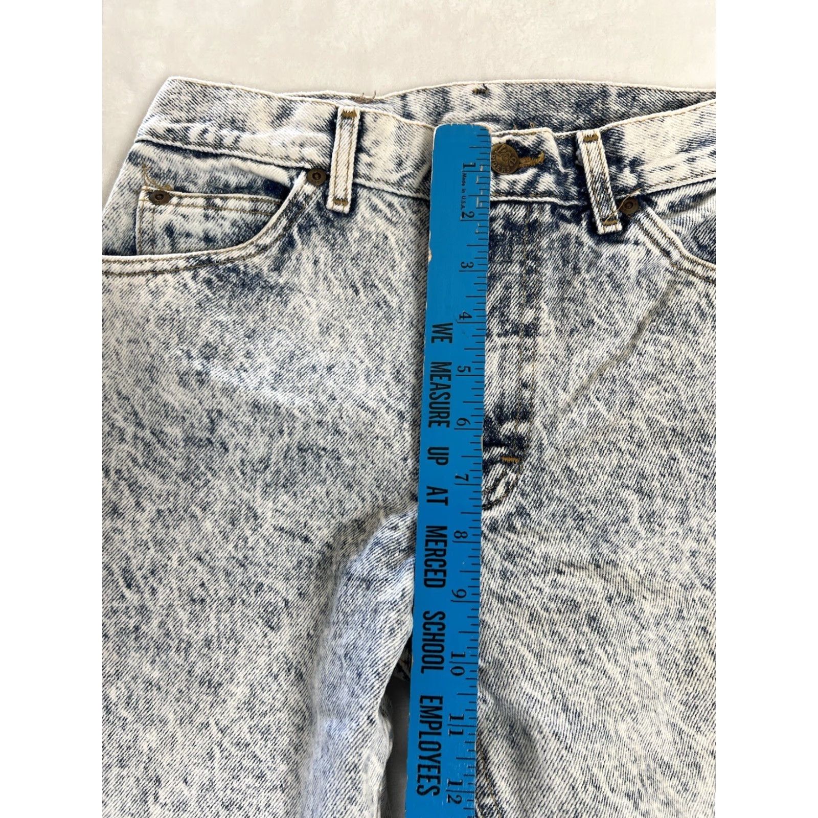 Lee VINTAGE Lee Jeans Denim Acid Wash Blue 26x30 USA 80s Regular Tapered Mens Size US 26 / EU 42 - 6 Thumbnail