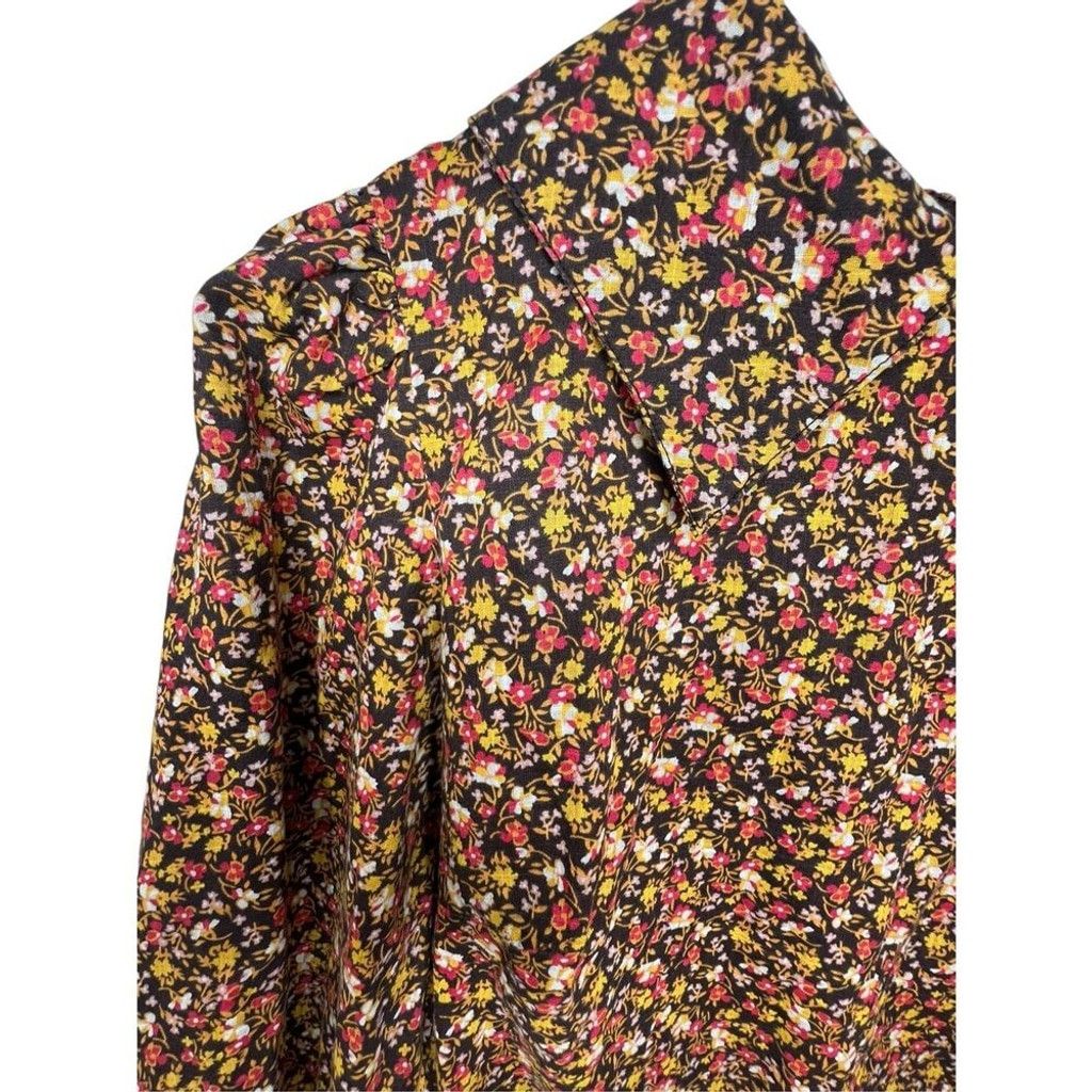 Free People Free People Floral Patterned Collared Half Sleeve Mini Dress Size M / US 6-8 / IT 42-44 - 3 Thumbnail
