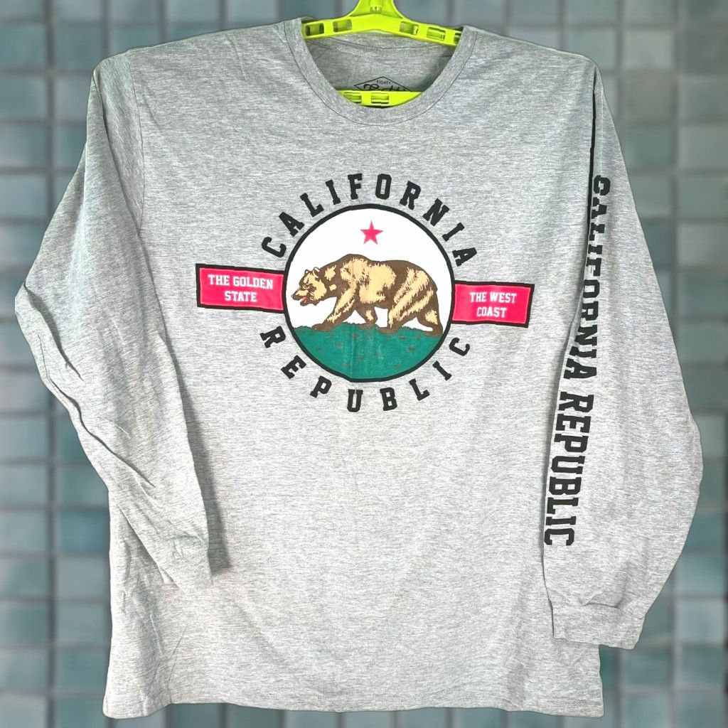 Vintage California Republic T Shirt Mens 3XL The Golden State Gray Eighty Eight T Shirt Graphic Print Cotton 100% Crew Neck Long Sleeve Casual Men Size US XXL / EU 58 / 5 - 1 Thumbnail