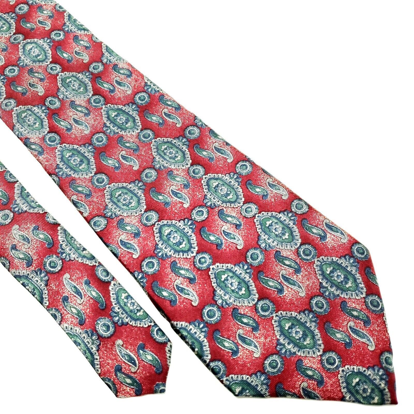 Zylos George Machado Zylos George Machado Silk Tie Red Short Wide Print Size ONE SIZE - 1 Thumbnail