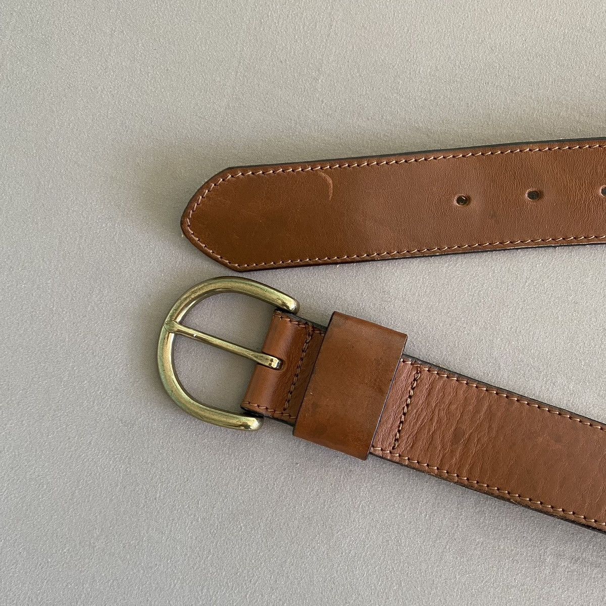 Other Vintage Style 1937 Brown Leather Belt Size ONE SIZE - 3 Thumbnail