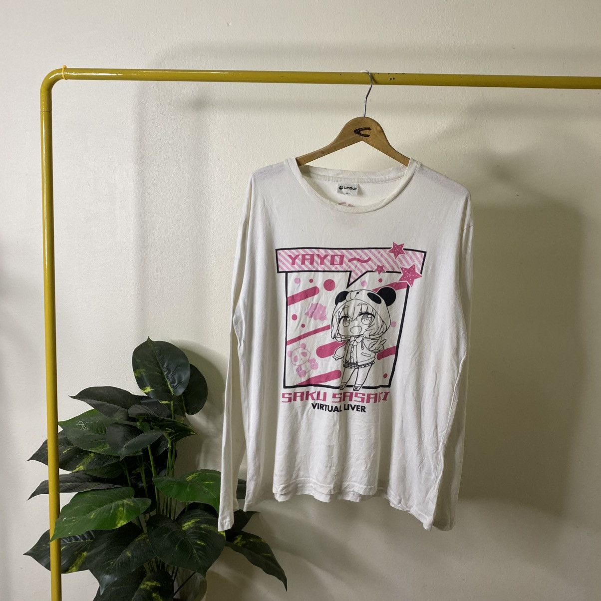 Japanese Brand Saku Sasaki Virtual Liver Hentai Waifu Anime LS T Shirt Size US L / EU 52-54 / 3 - 1 Thumbnail