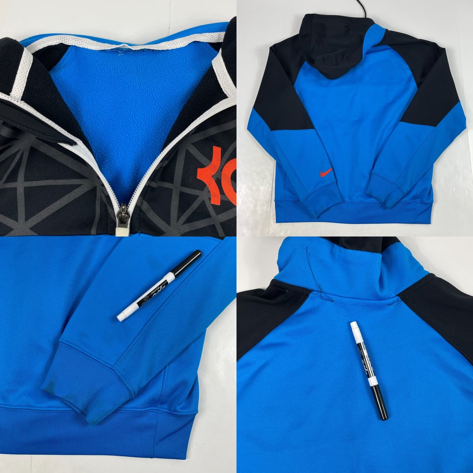Nike VINTAGE Nike Hoodie Mens Small Blue Kevin Durant KD Therma Full Zip Gym Basketball Lined Size US S / EU 44-46 / 1 - 8 Thumbnail