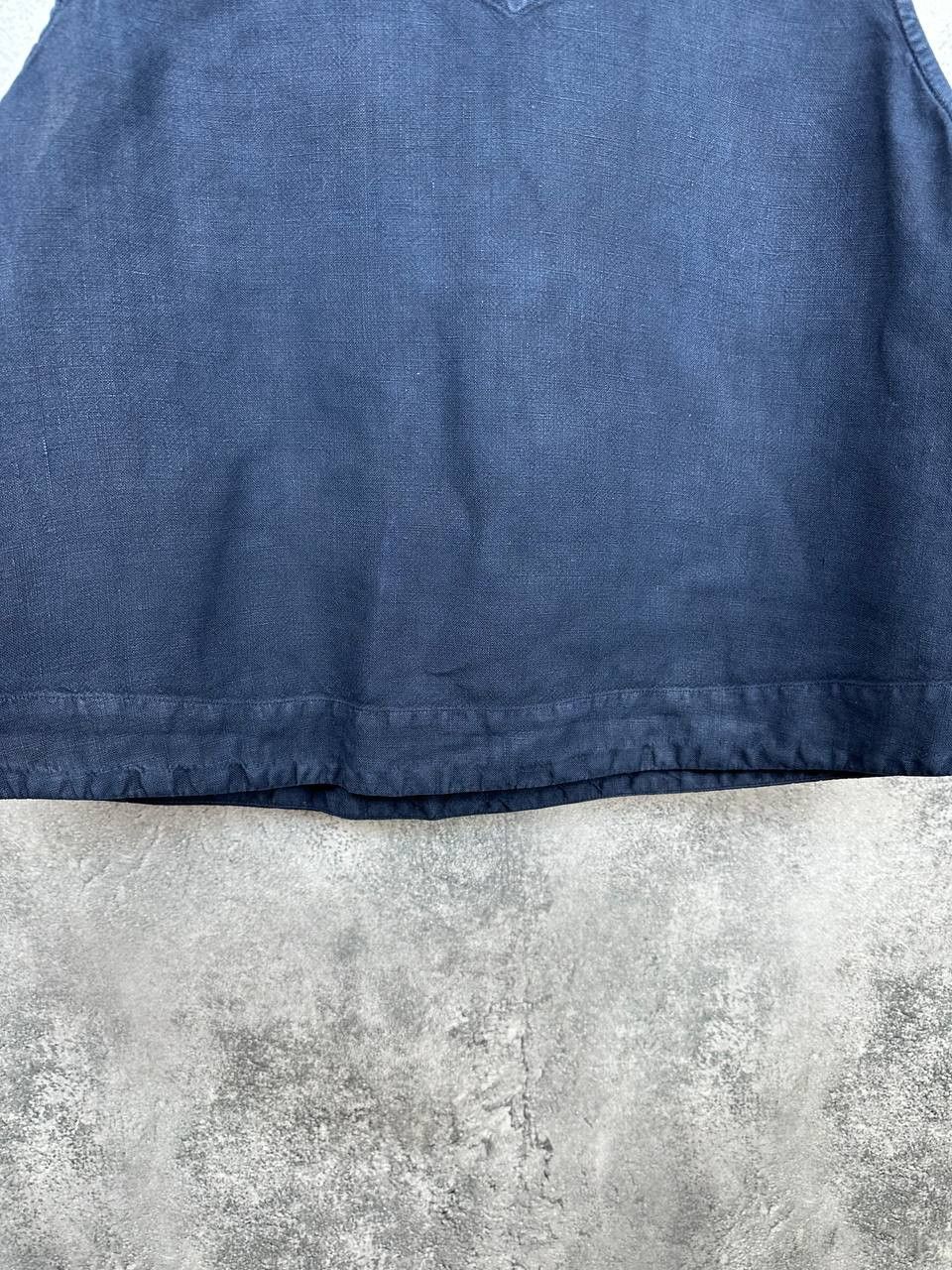 OSKA OSKA 100% Linen Crop Top Navy Faded Tank Vintage Size M / US 6-8 / IT 42-44 - 7 Thumbnail