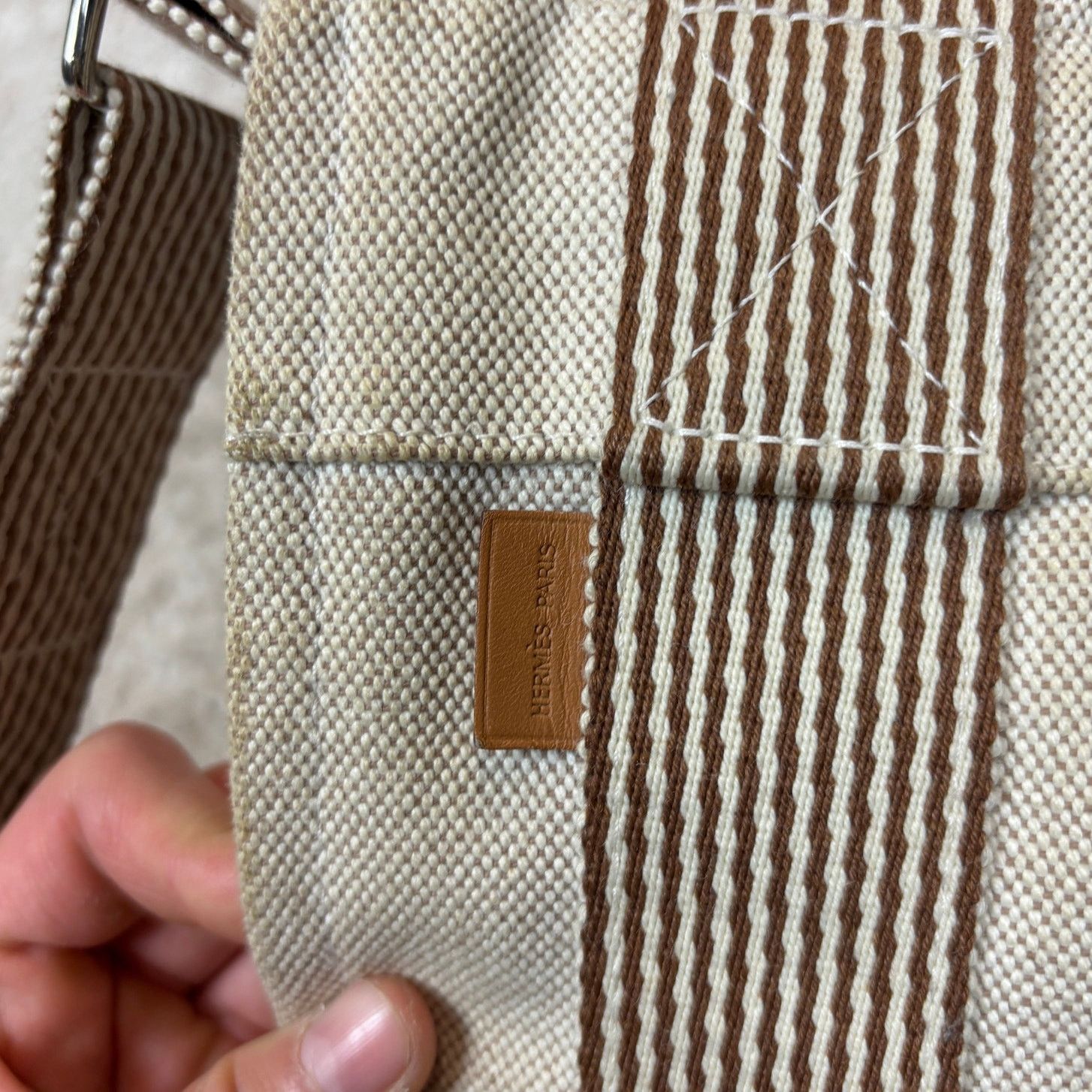 Hermes Hermes White Fourre Tout Besace PM Canvas Shoulder Bag Size ONE SIZE - 9 Thumbnail