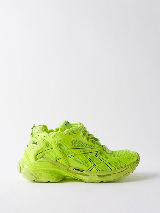 image of Balenciaga Neon Runner Sneakers in Neon Yellow, Men's (Size 11)