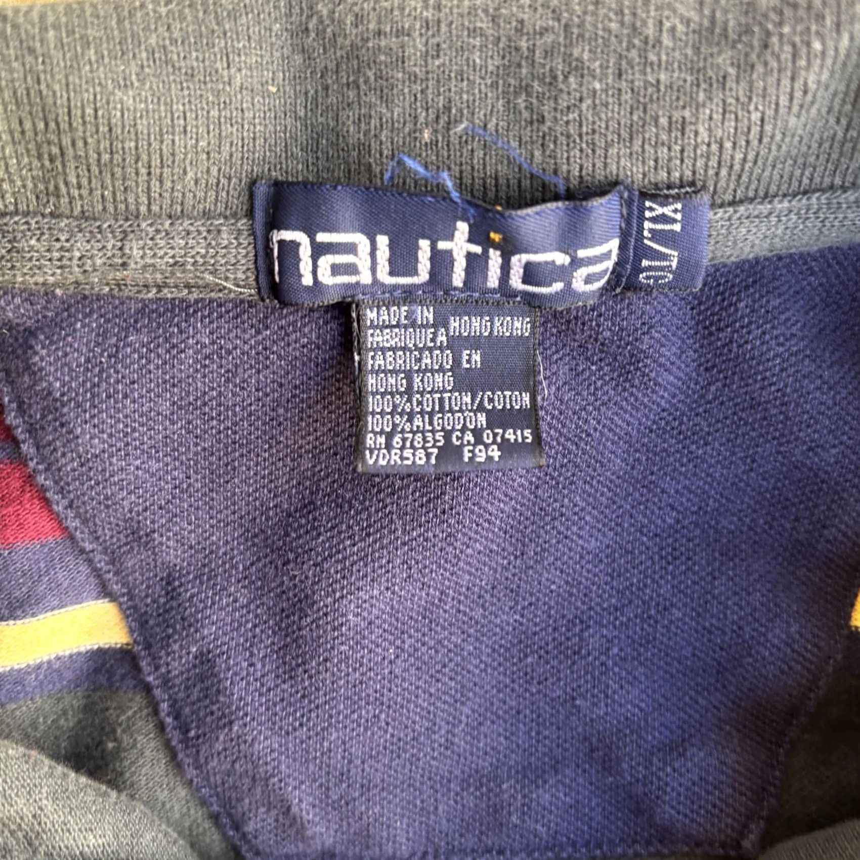 Nautica VINTAGE Nautica Polo Shirt Mens XL Gray Stripe Long Sleeve Casual Size US XL / EU 56 / 4 - 3 Thumbnail