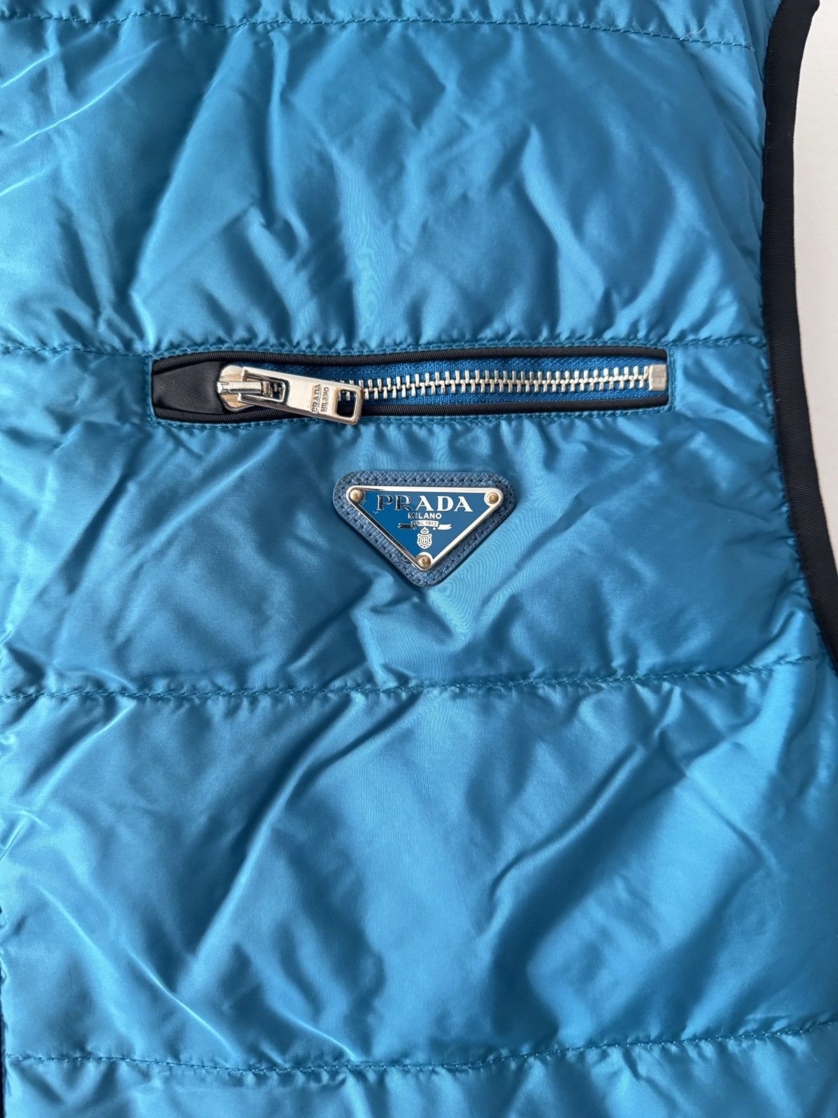 Prada 🔥🔥 Prada Blue Nylon Gabardine Vest Size US L / EU 52-54 / 3 - 4 Thumbnail