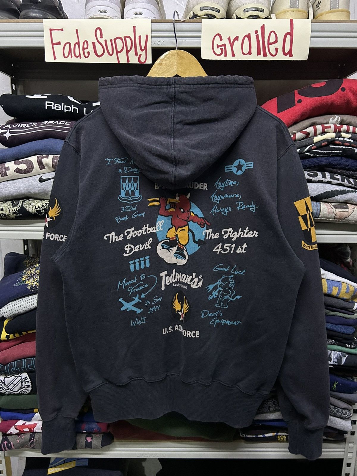 Tedman Vintage Ted Company Tedman's U.S Air Force Hoodie Size US L / EU 52-54 / 3 - 4 Thumbnail