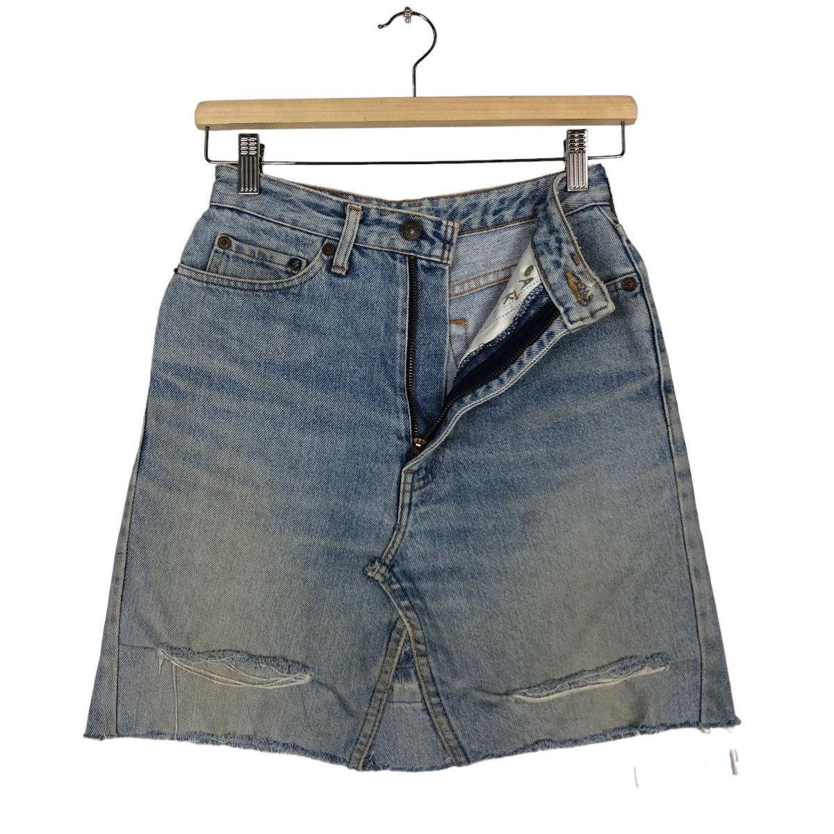 Levi's 🔥90’s Vintage Mini Skirt Levi’s Denim Size 24" / US 00 / IT 34 - 9 Thumbnail