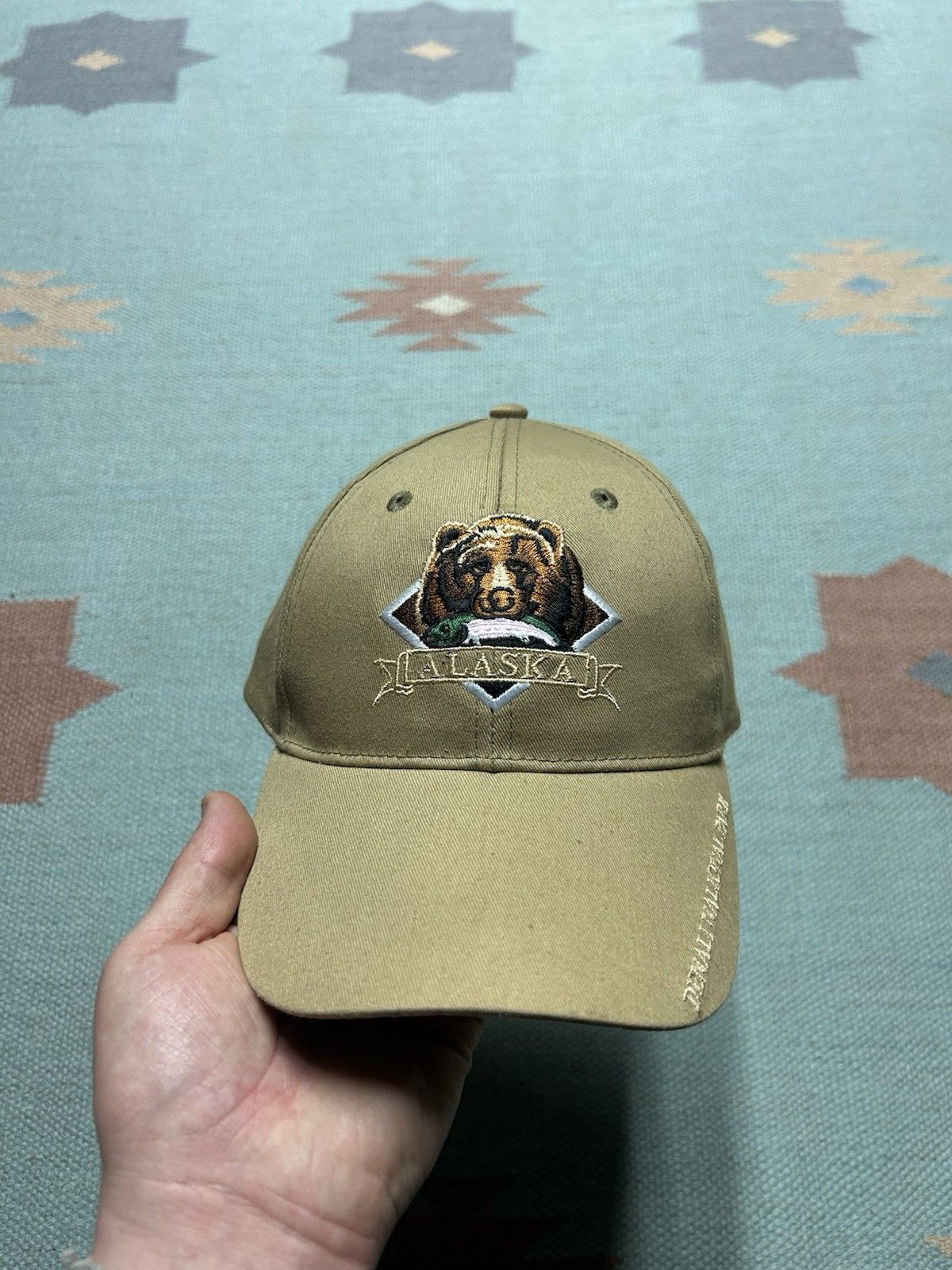 Vintage Vtg strap hat Alaska Denali national park bear animal nature Size ONE SIZE - 2 Thumbnail