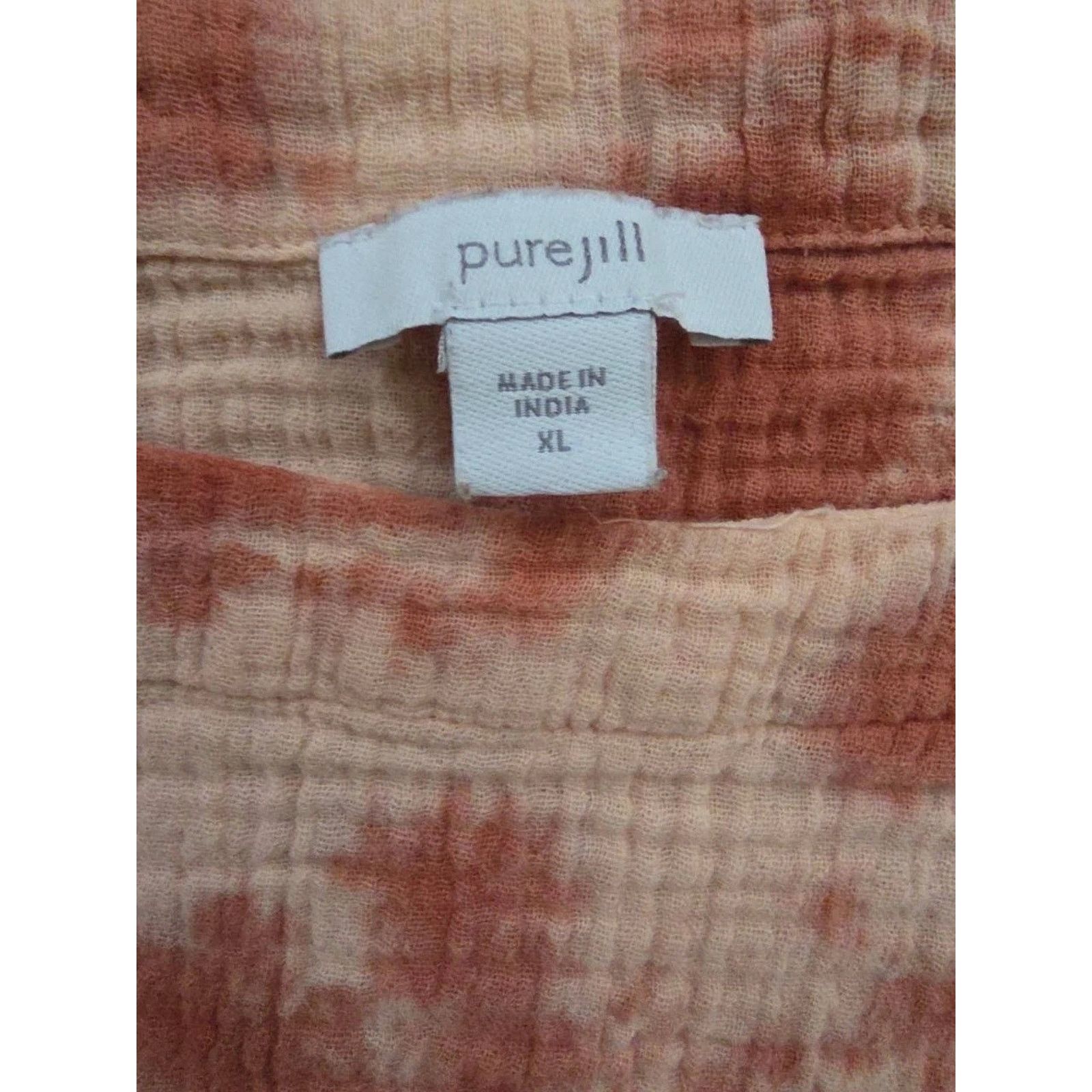 Jac + Jack PureJill Peach Rust Tie Boxy Top Short Sleeve XL A001566 Size XL / US 12-14 / IT 48-50 - 5 Thumbnail