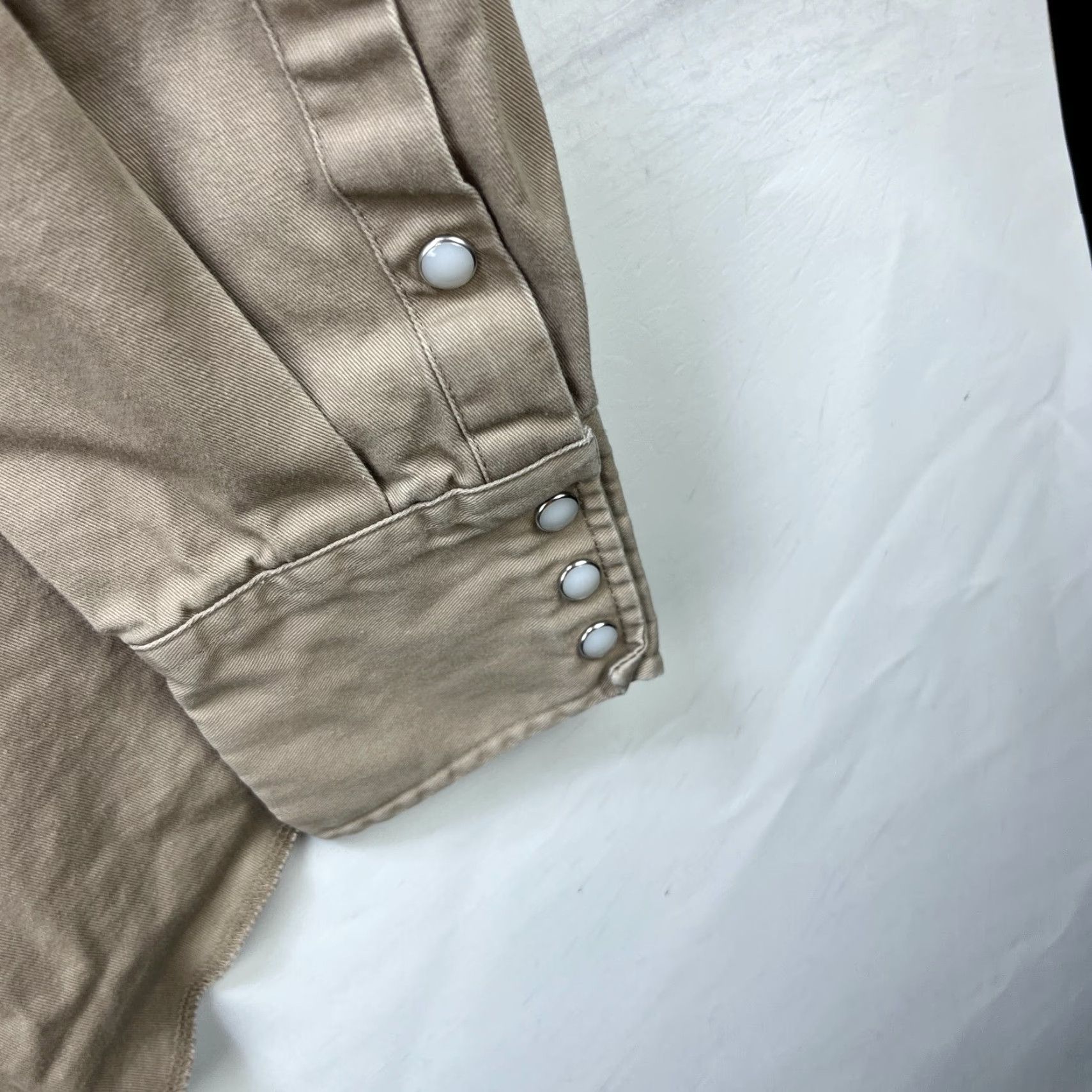 Wrangler VINTAGE Wrangler Shirt 90s Long Sleeve Button-Up Denim XL Brown Snap Mens Size US XL / EU 56 / 4 - 5 Thumbnail