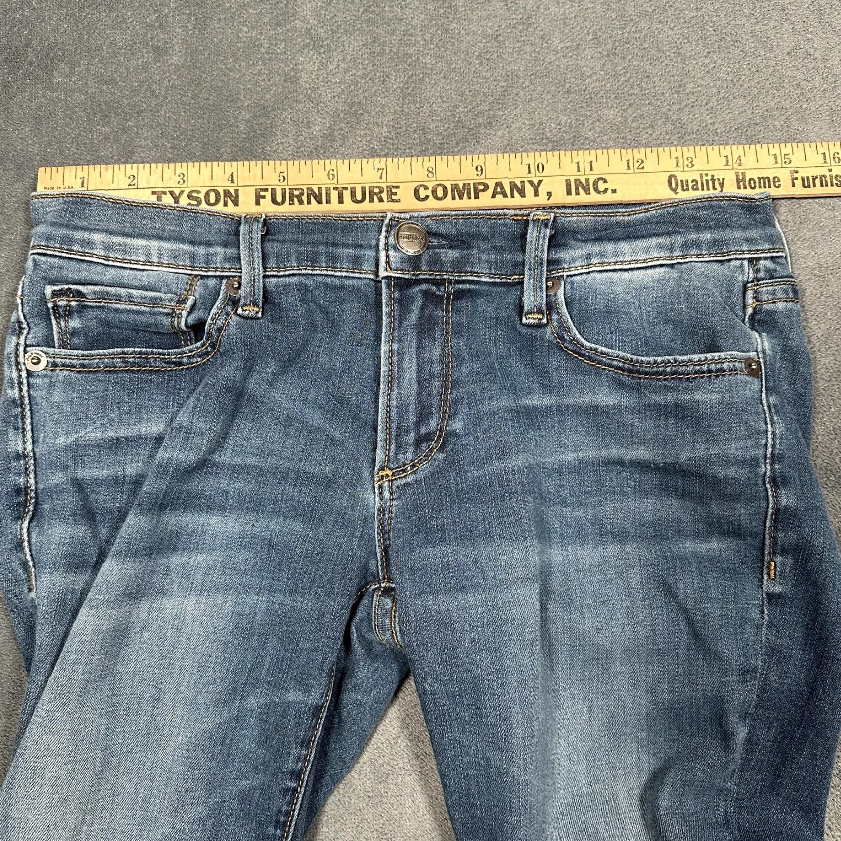 Vintage Driftwood Audrey Jeans Womens 27 Straight Leg Stretch Denim Mid Rise Classic Fit Blue Medium 27 Inseam 29 Pockets Stretch Regular 5 Pocket Size 27" / US 4 / IT 40 - 7 Thumbnail