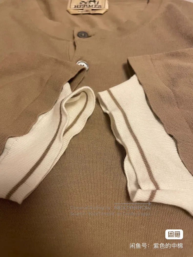 Hermes Hermes Knitted short-sleeve t-shirt (Henley collar) Size US M / EU 48-50 / 2 - 6 Thumbnail