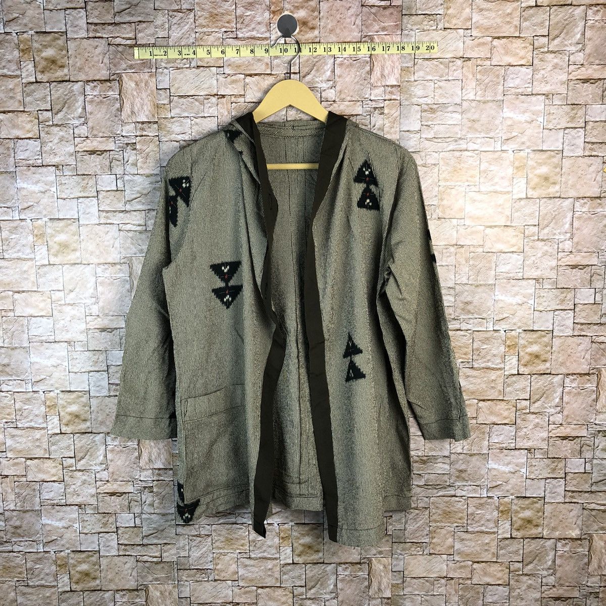 Homespun Knitwear Japan navajo Grey cardigan hoodie Knitwear #A808 Size US M / EU 48-50 / 2 - 1 Thumbnail