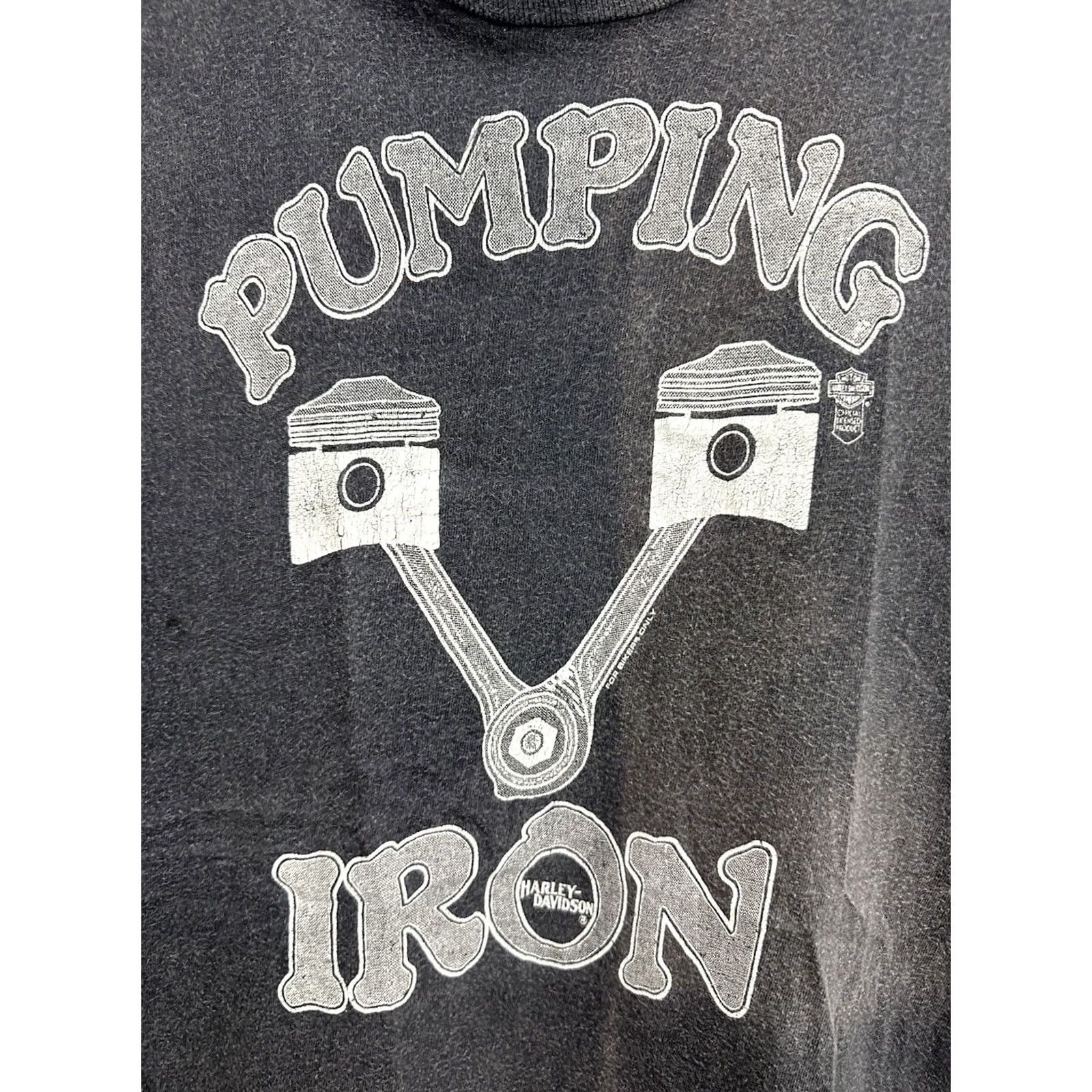 Hanes VINTAGE 80s Harley-Davidson Pumping Iron Twin Engine Sleeveless T-Shirt XL Black Mens Size US XL / EU 56 / 4 - 4 Thumbnail