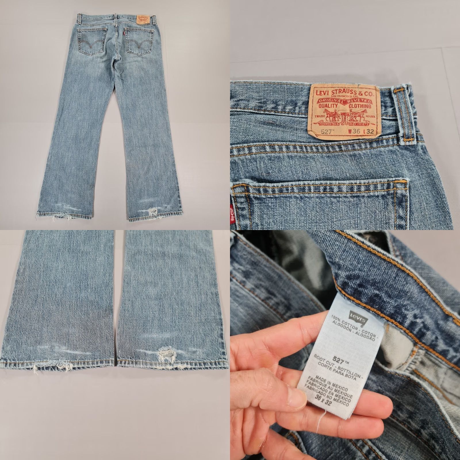 Levi's Levis 527 Jeans Mens W36 L32 Blue Bootcut Zip Fly Denim Regular Fit 5-Pocket City Retro Modern Classic USA Jeans Mens Size US 36 / EU 52 - 8 Thumbnail