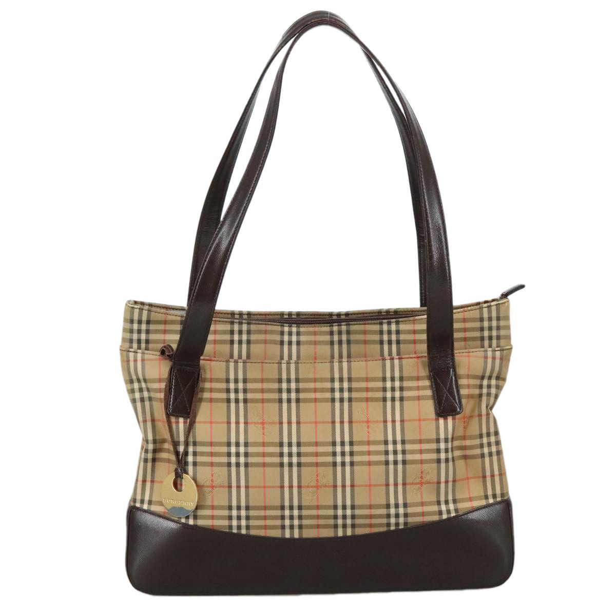 Burberry Nova Check Beige Canvas Shoulder Bag (Pre-Owned) Size ONE SIZE - 1 Thumbnail