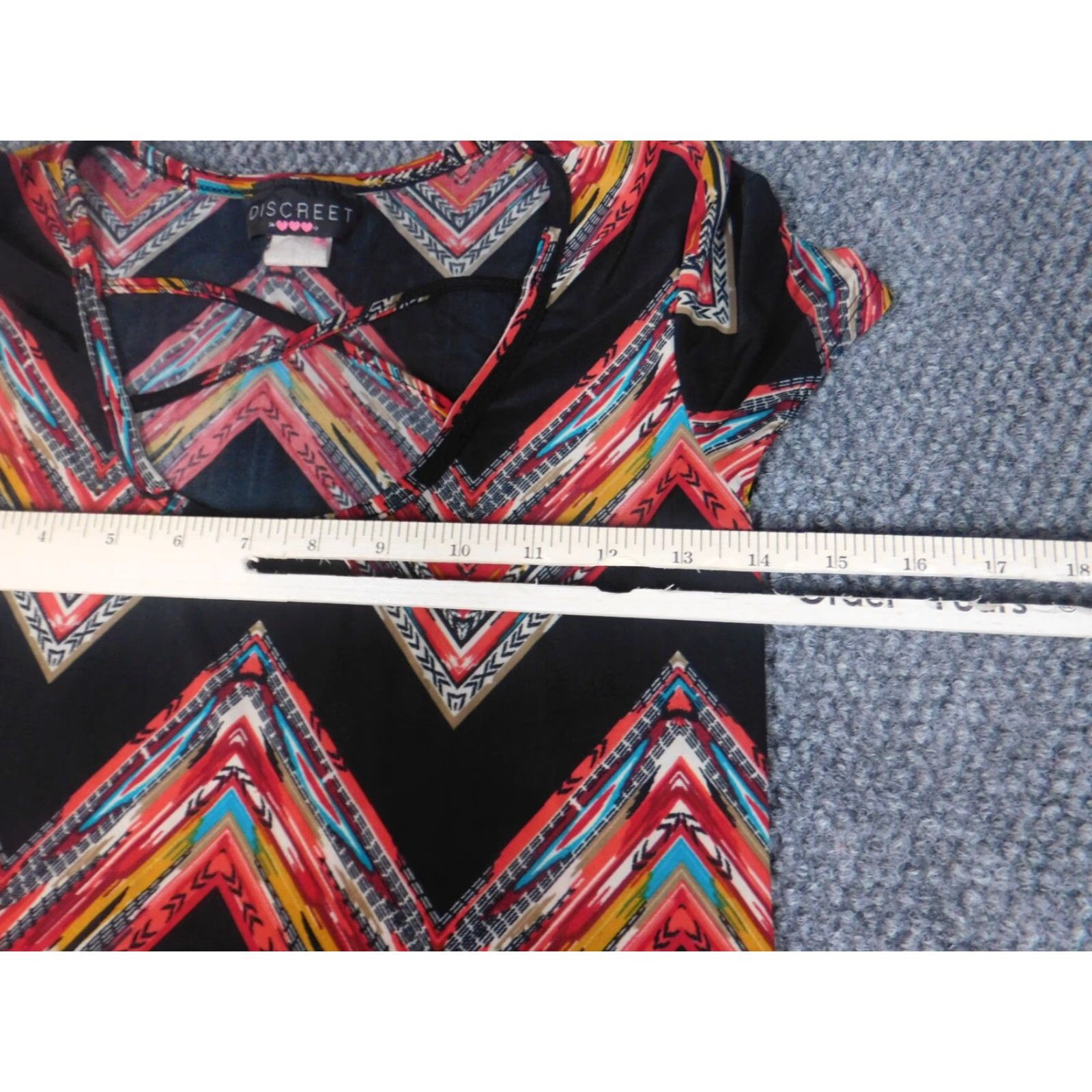 Vintage Sunny Leigh Blouse Shirt Womens S Red Crew Neck Sleeveless Pullover Stretch Geometric Pattern Casual Tunic Regular Size S / US 4 / IT 40 - 4 Thumbnail