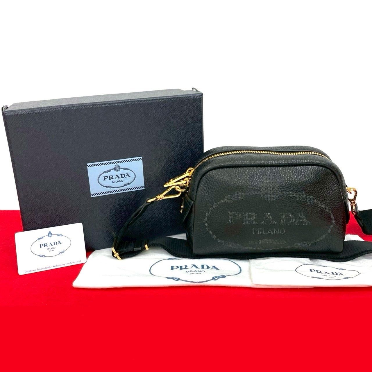 Prada Prada VITELLO DAINO Leather Shoulder Bag Leather Shoulder Bag DUTY FREE for USA