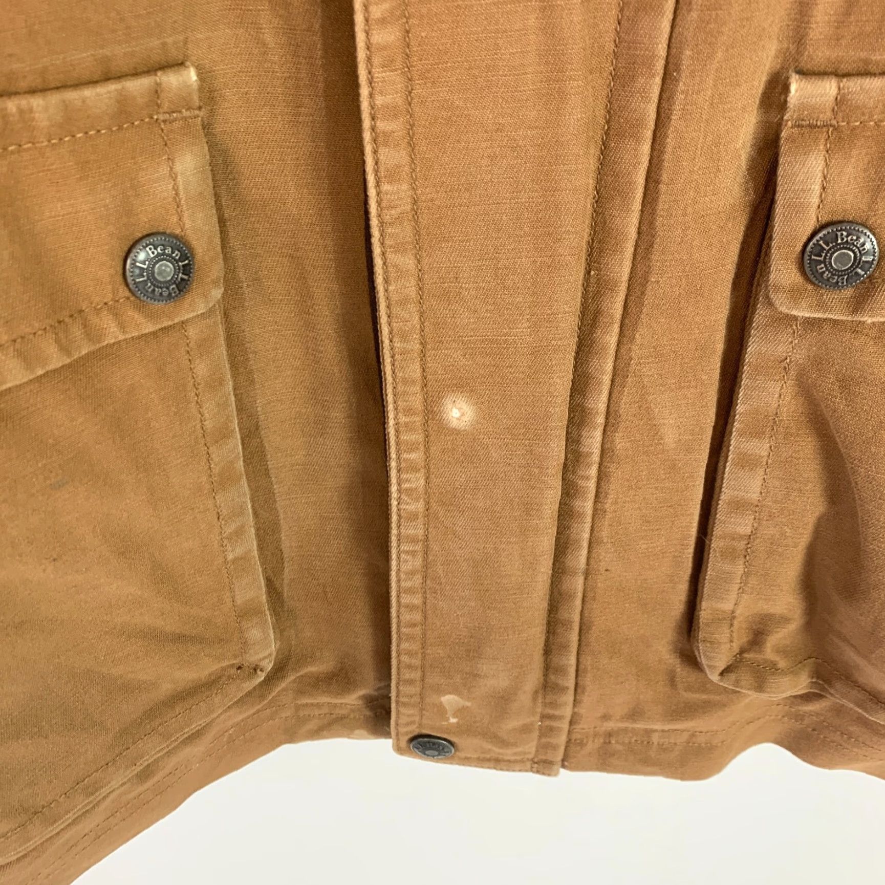 Vintage VINTAGE L.L. Bean Jacket Mens XL Brown Canvas Cotton Mid-Length Full Zip 54in Chest Workwear Casual Winters Size US XL / EU 56 / 4 - 4 Thumbnail