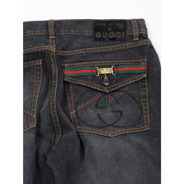 Gucci Vintage Gucci Faded Spell Out Wide Leg Denim Jeans Size US 34 / EU 50 - 2 Thumbnail