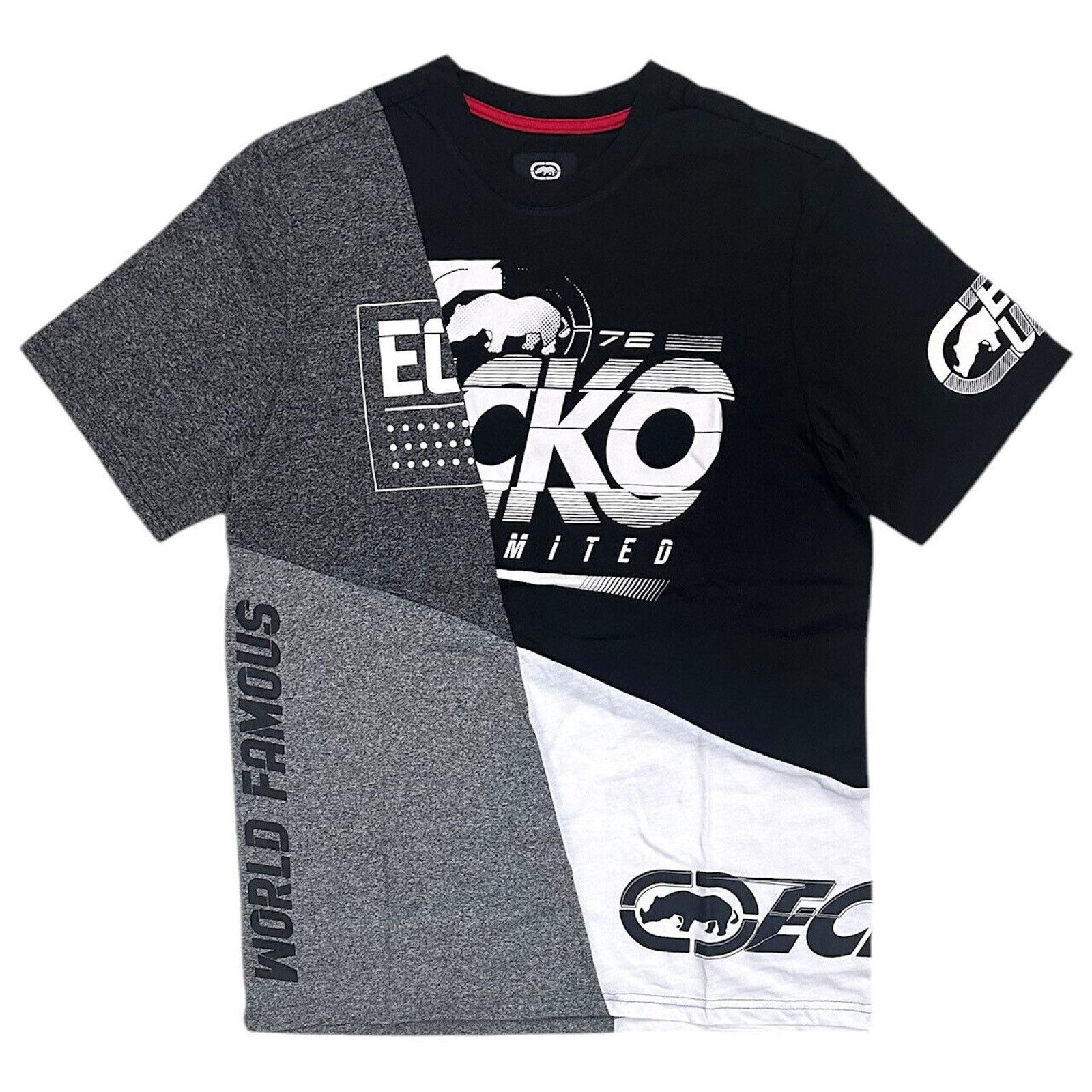 Ecko Unltd. Ecko Unltd Men's T-Shirt Puff Print Colorblock Black Tee Size US L / EU 52-54 / 3 - 1 Thumbnail