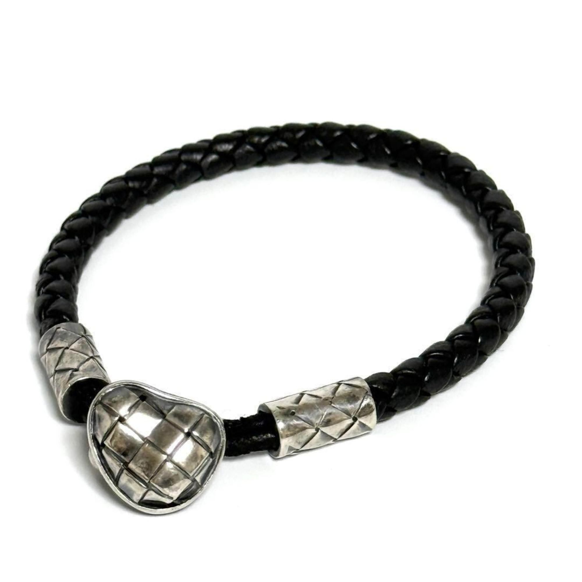 Bottega Veneta Bottega Veneta Men's Leather Rain Trechato Bracelet Size ONE SIZE - 1 Thumbnail